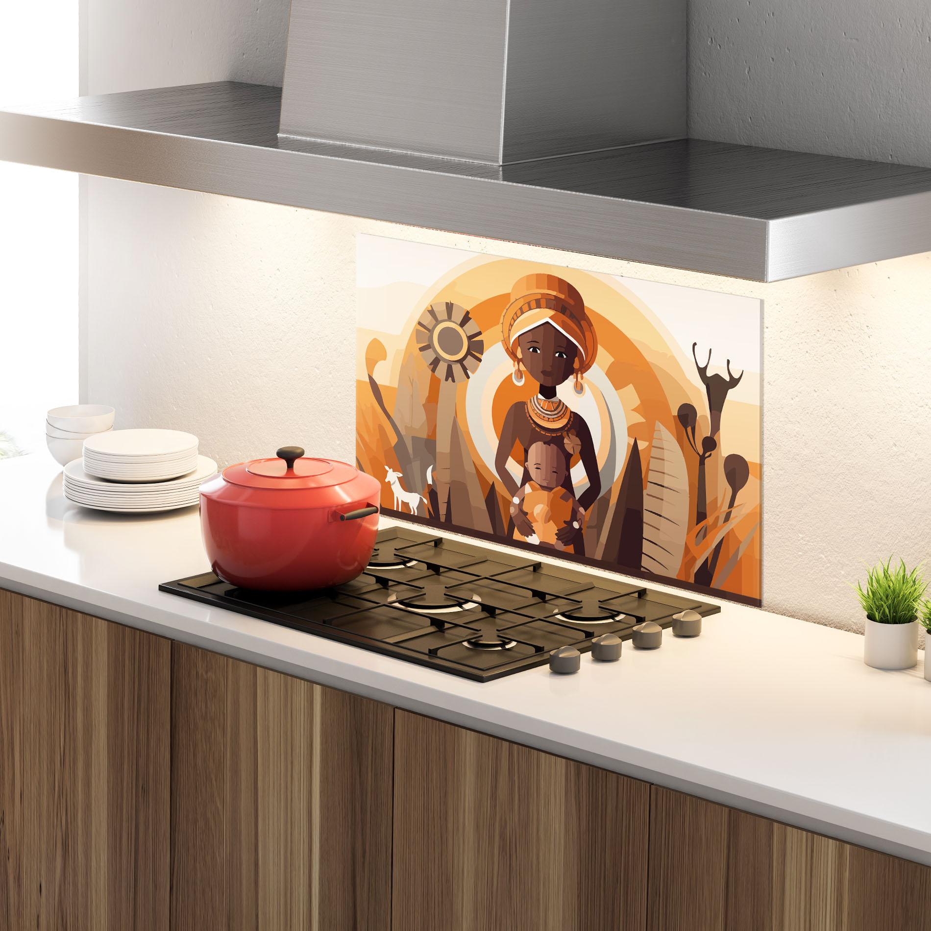 Küchenrückwand Glas African Baby mockup 4