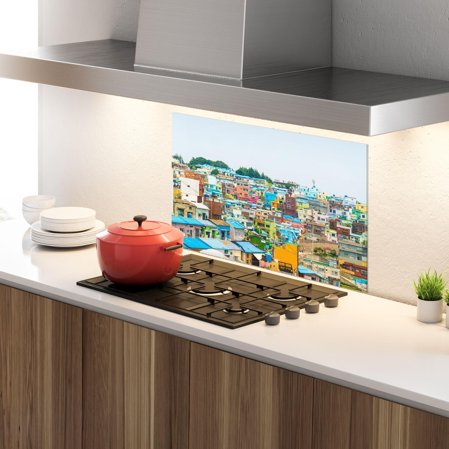 Küchenrückwand Glas Gamcheon Culture mockup 4