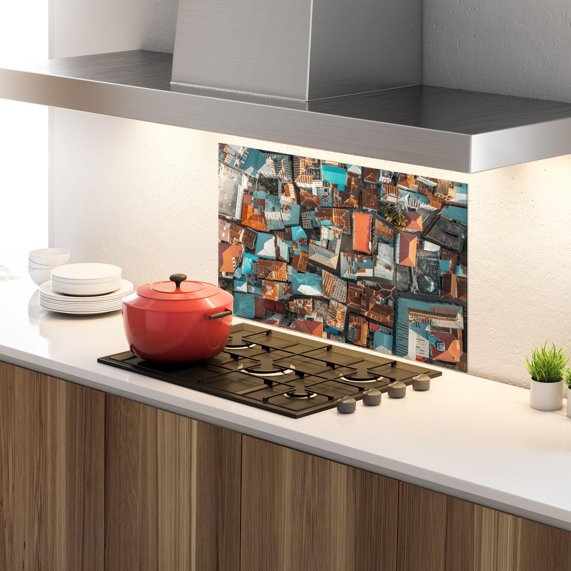 Küchenrückwand Glas Island Tanzania mockup 4