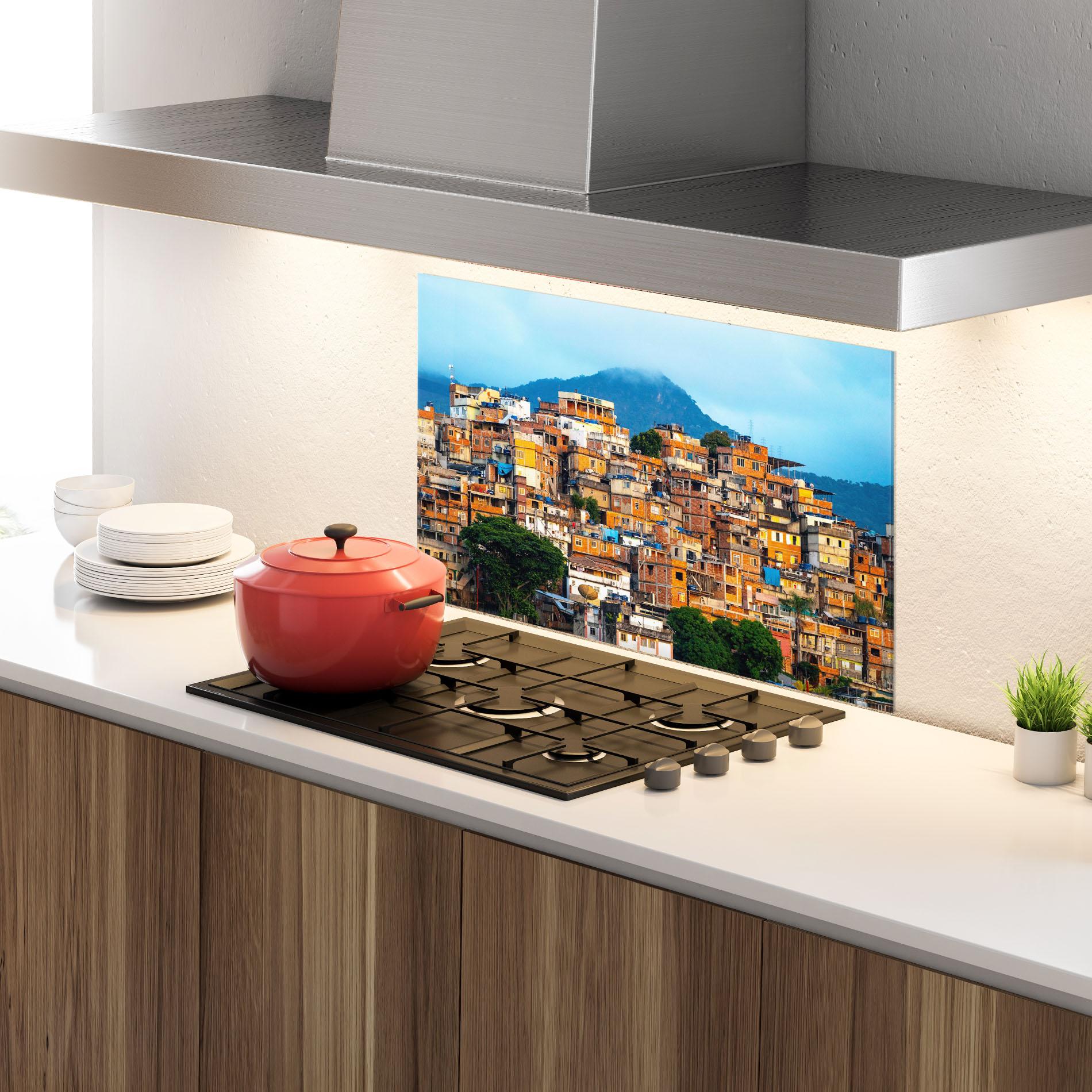 Küchenrückwand Glas Sunset Brazil mockup 4