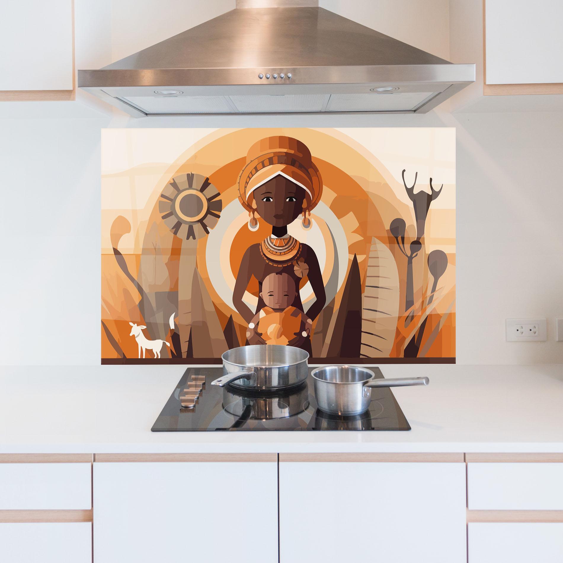 Küchenrückwand Glas African Baby mockup 5