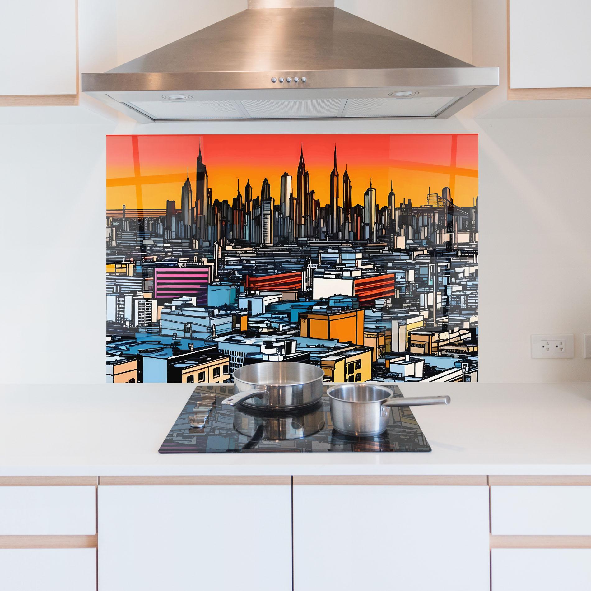 Küchenrückwand Glas African Skyline mockup 5