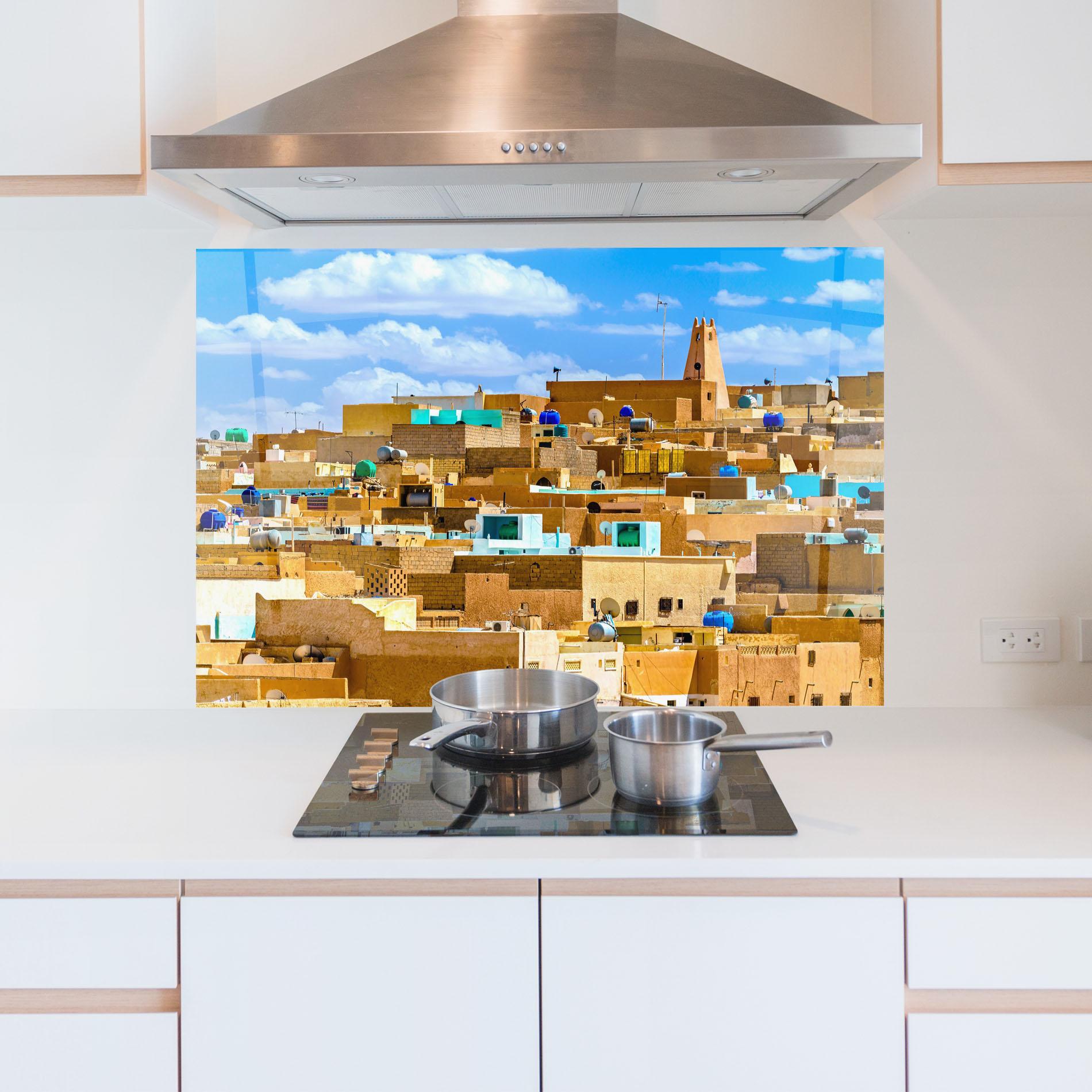 Küchenrückwand Glas Atteuf Ancient Town mockup 5