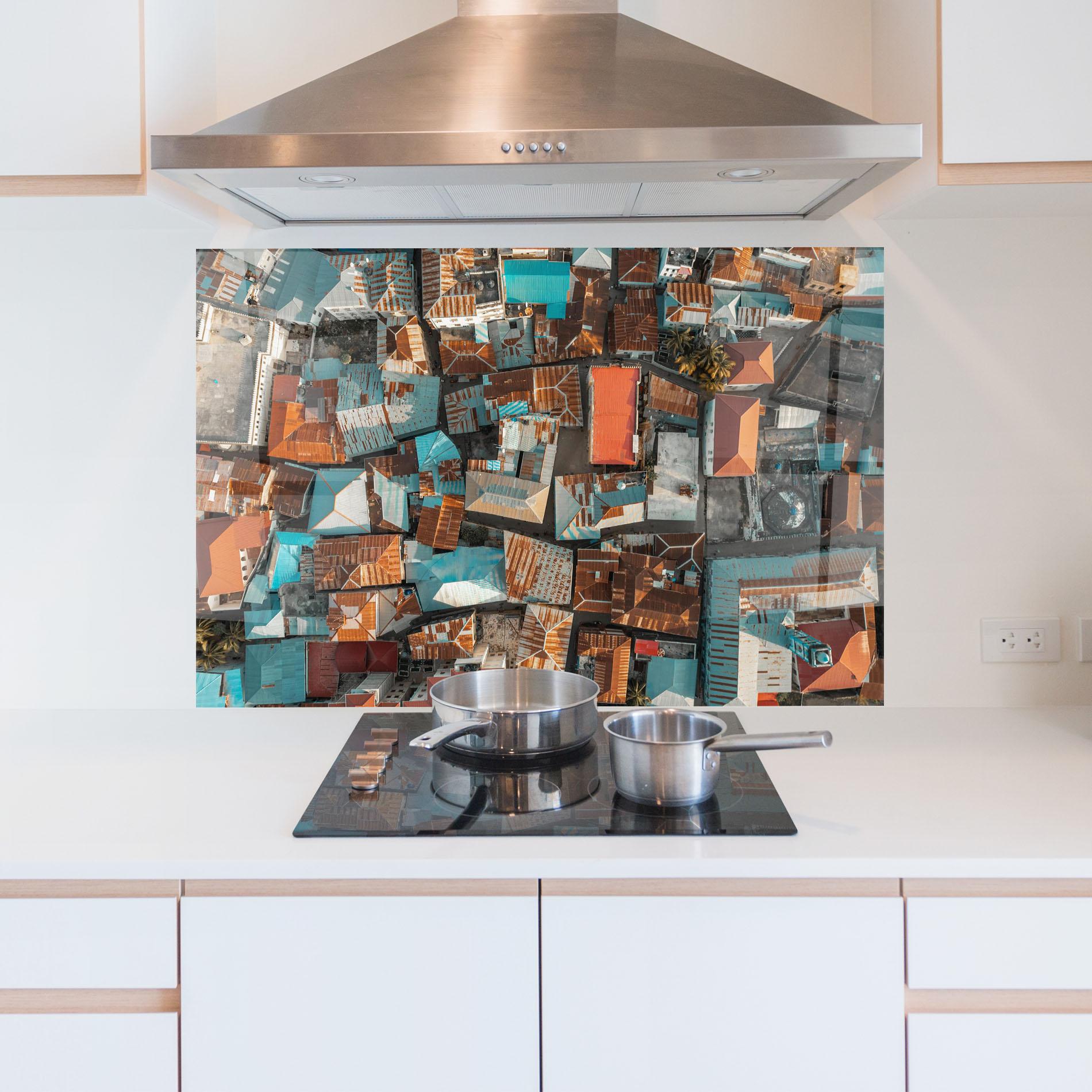 Küchenrückwand Glas Island Tanzania mockup 5