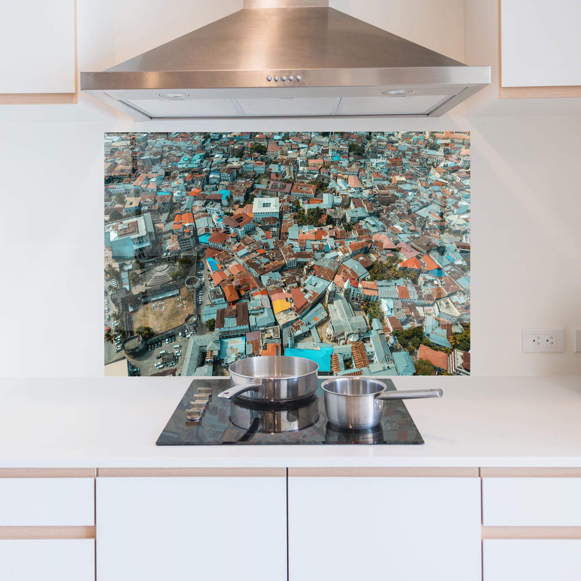 Küchenrückwand Glas Island View Tanzania mockup 5