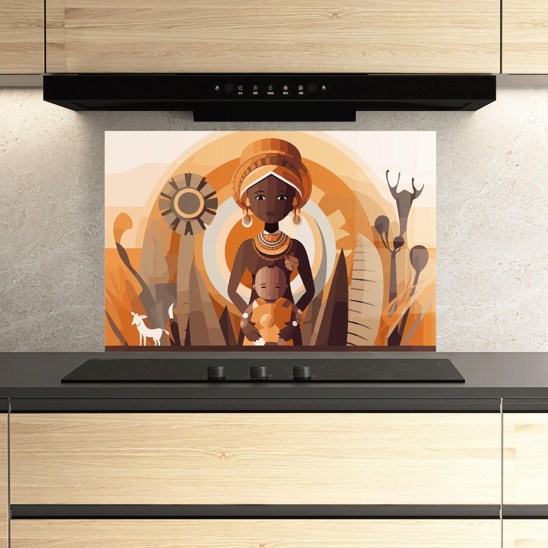 Küchenrückwand Glas African Baby mockup 3