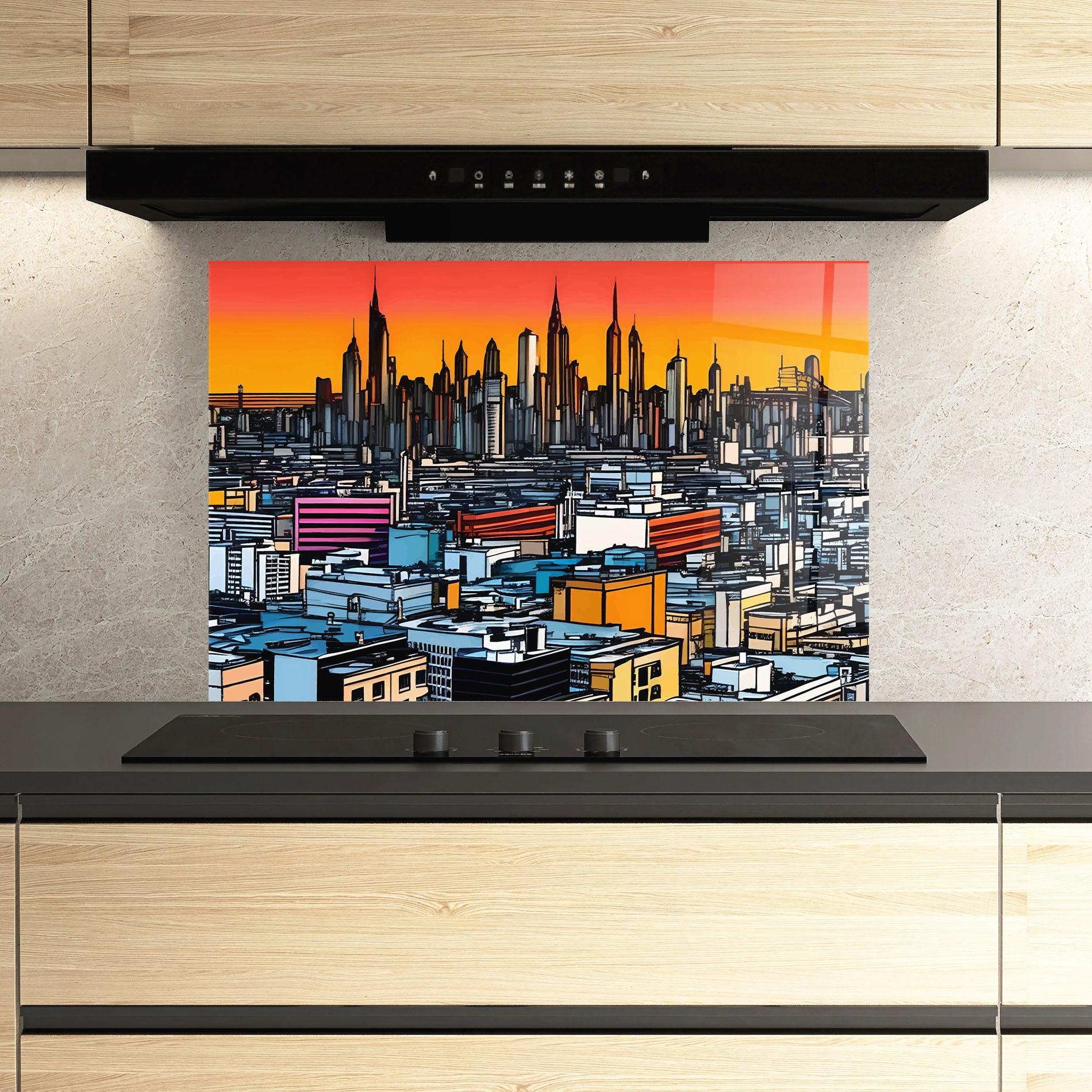 Küchenrückwand Glas African Skyline mockup 3