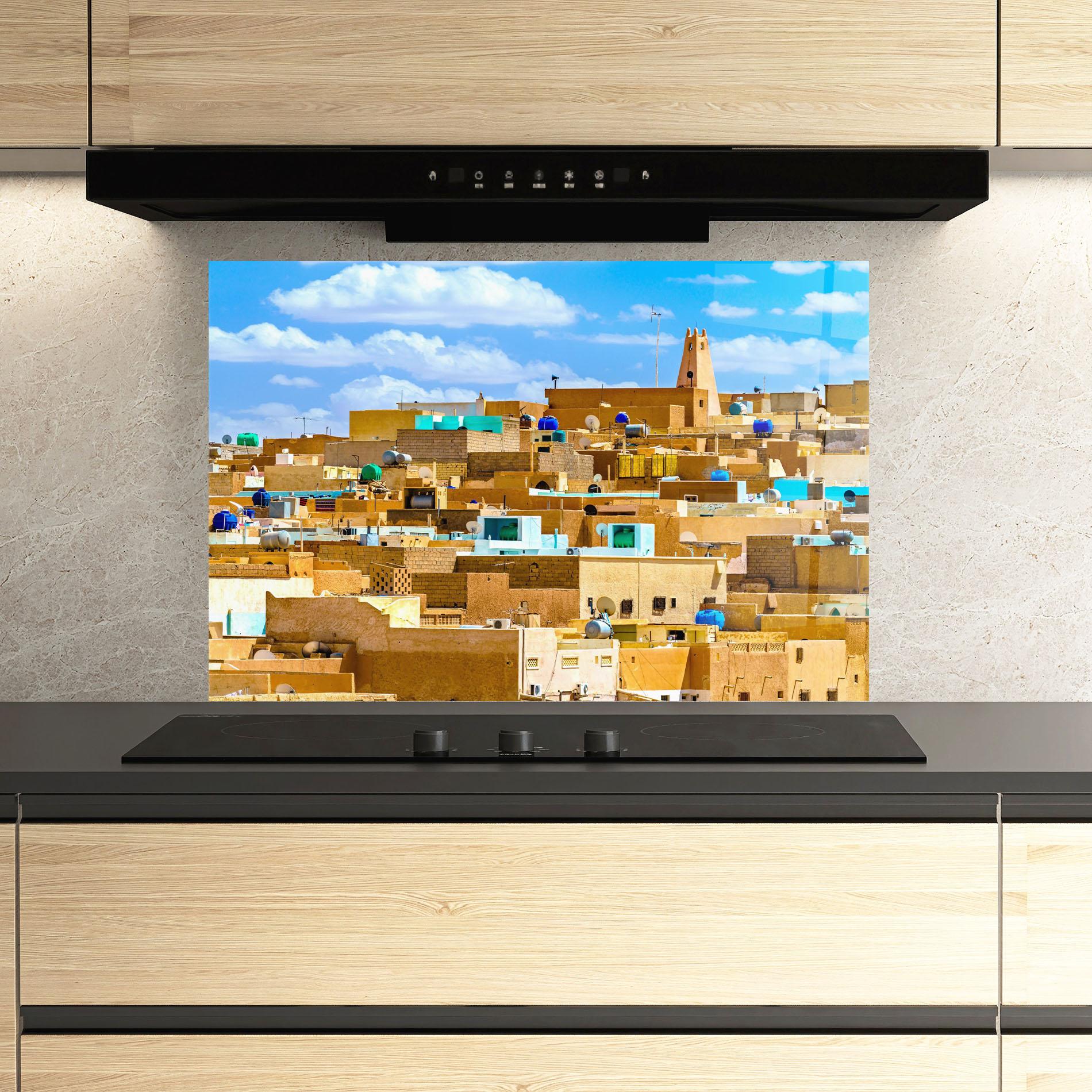 Küchenrückwand Glas Atteuf Ancient Town mockup 3