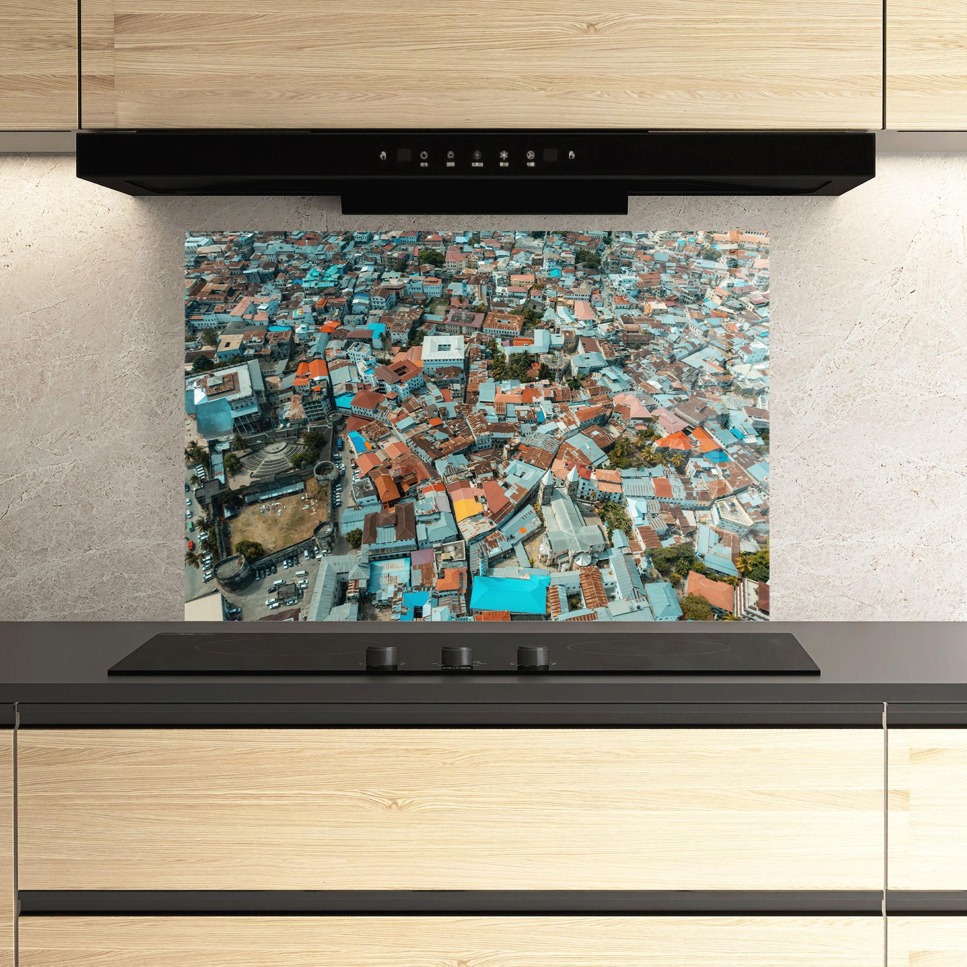 Küchenrückwand Glas Island View Tanzania mockup 3
