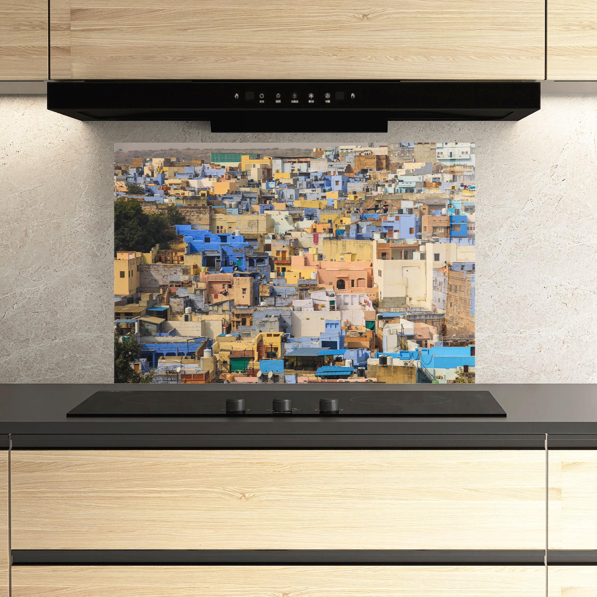 Küchenrückwand Glas Rajasthan View India mockup 3