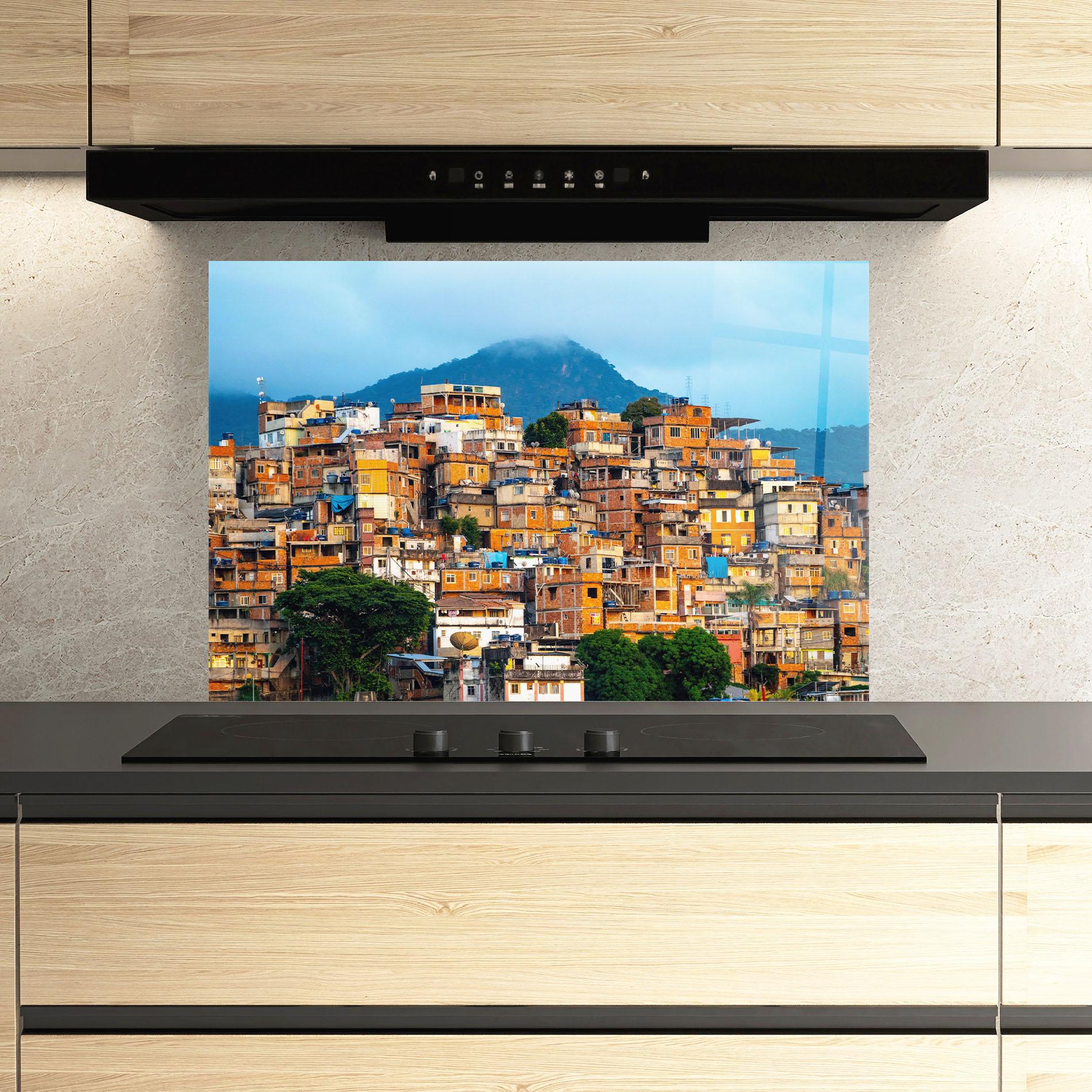 Küchenrückwand Glas Sunset Brazil mockup 3