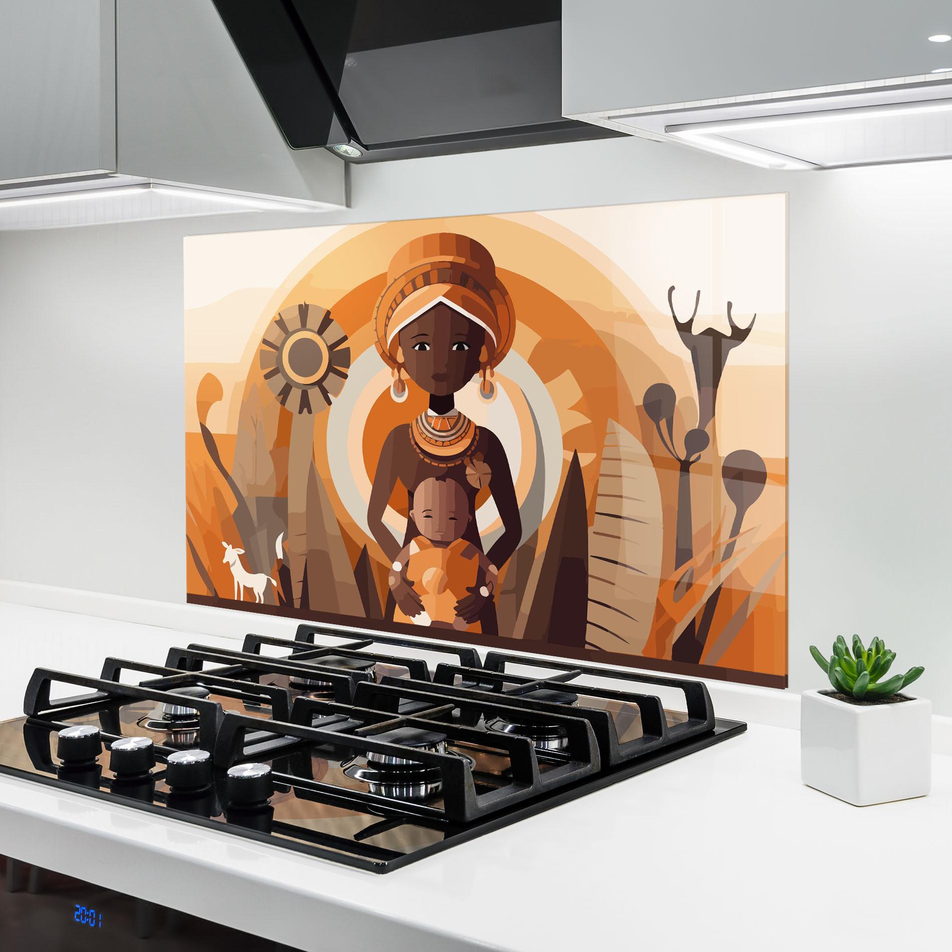 Küchenrückwand Glas African Baby mockup 6