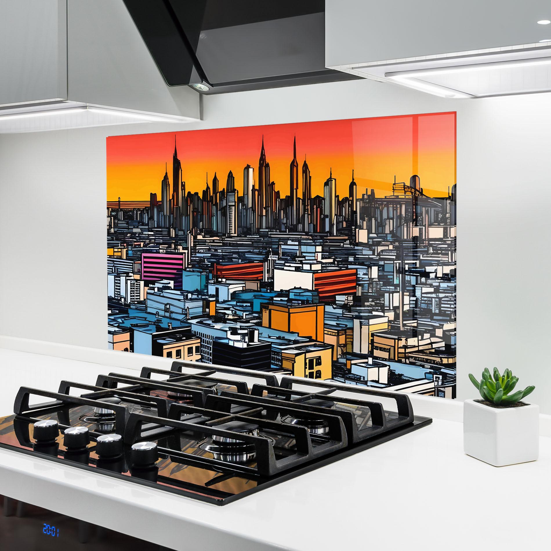 Küchenrückwand Glas African Skyline mockup 6