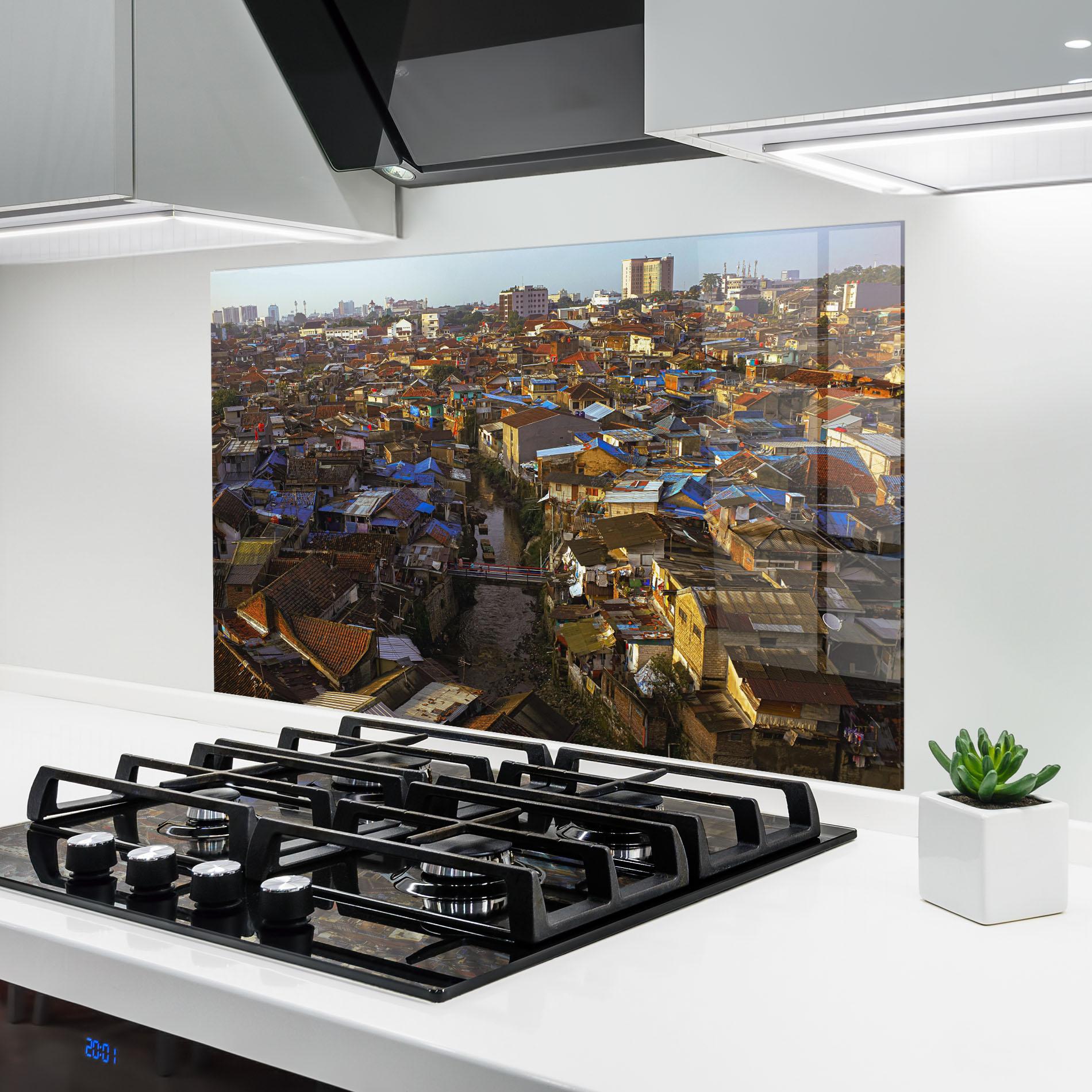 Küchenrückwand Glas Bandung Golden Hour mockup 6