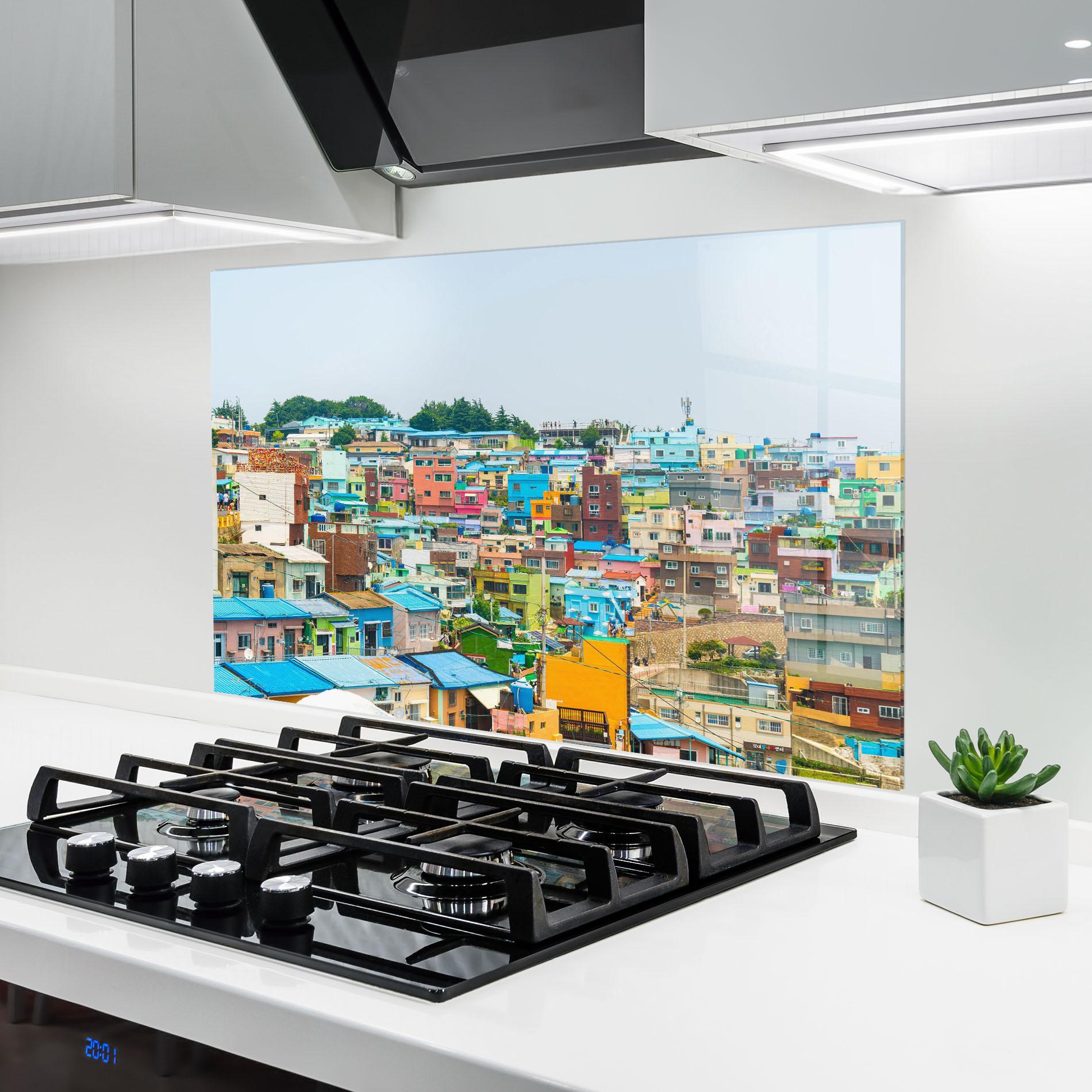 Küchenrückwand Glas Gamcheon Culture mockup 6