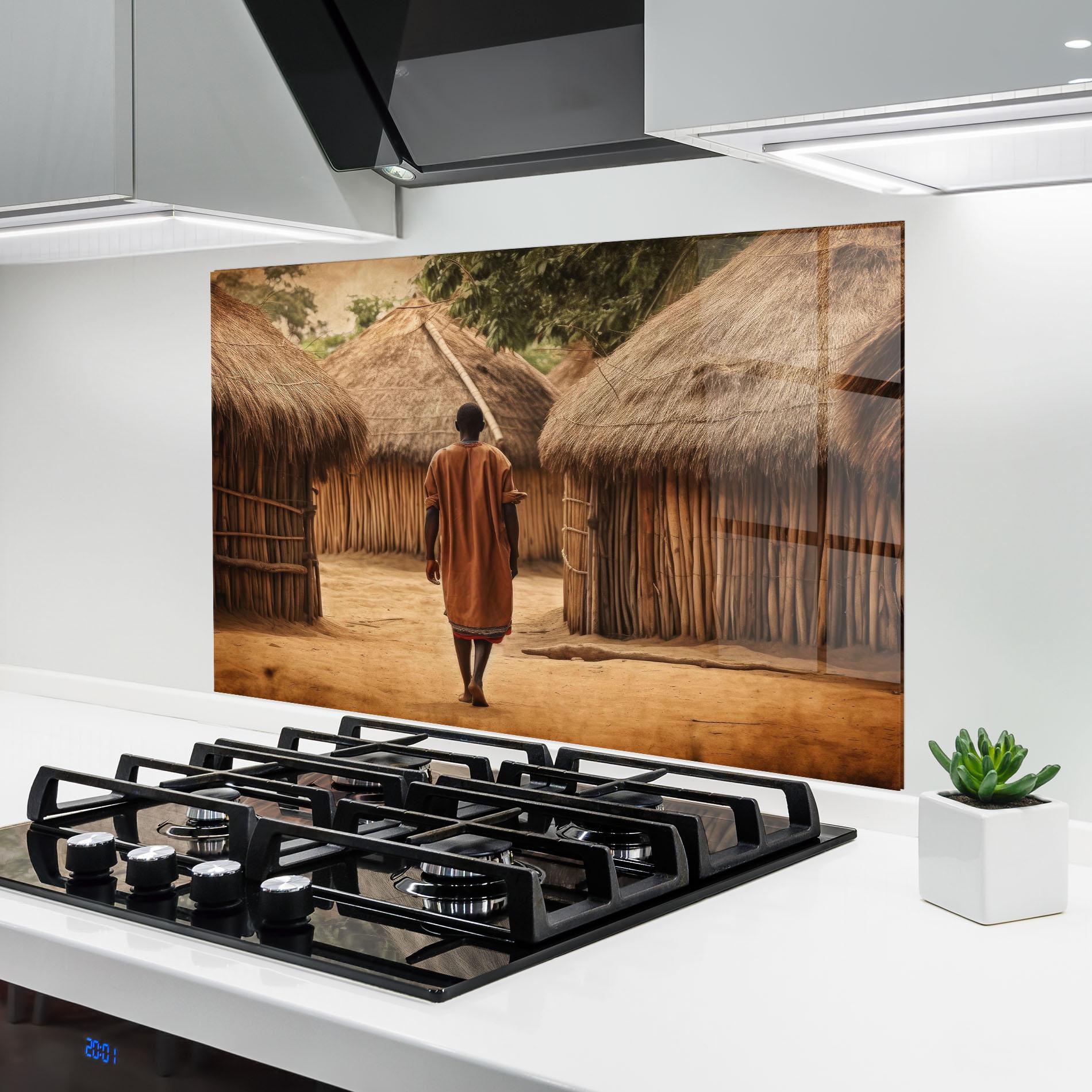 Küchenrückwand Glas Native Strong Man mockup 6