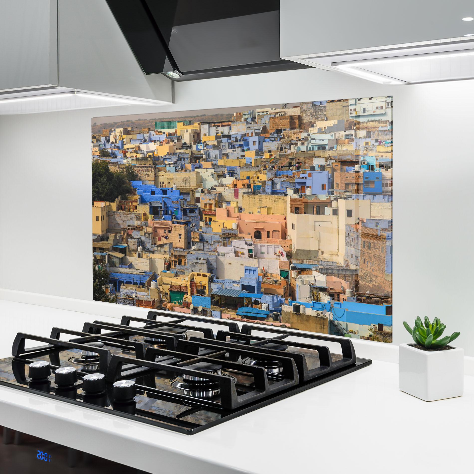Küchenrückwand Glas Rajasthan View India mockup 6