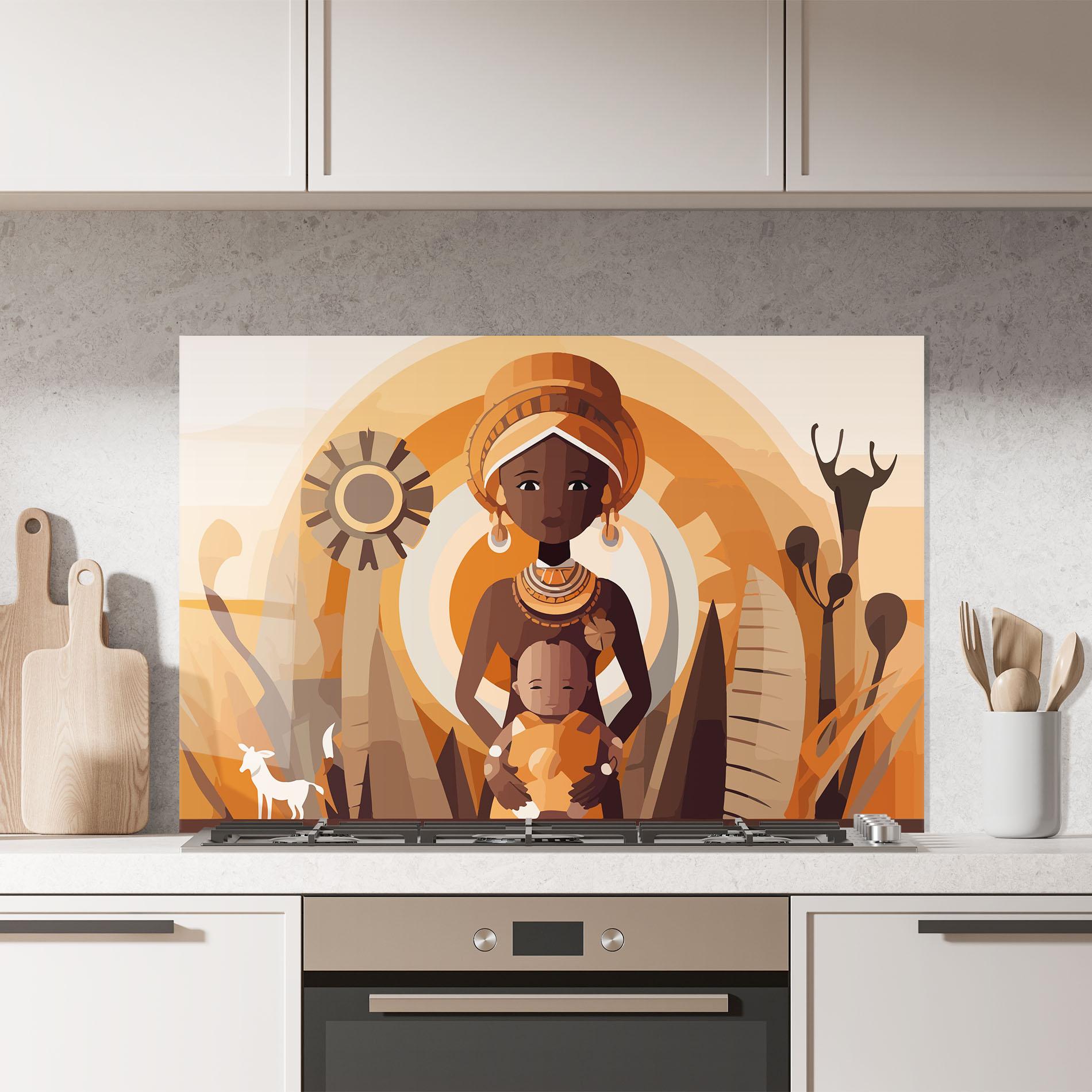 Küchenrückwand Glas African Baby mockup 7