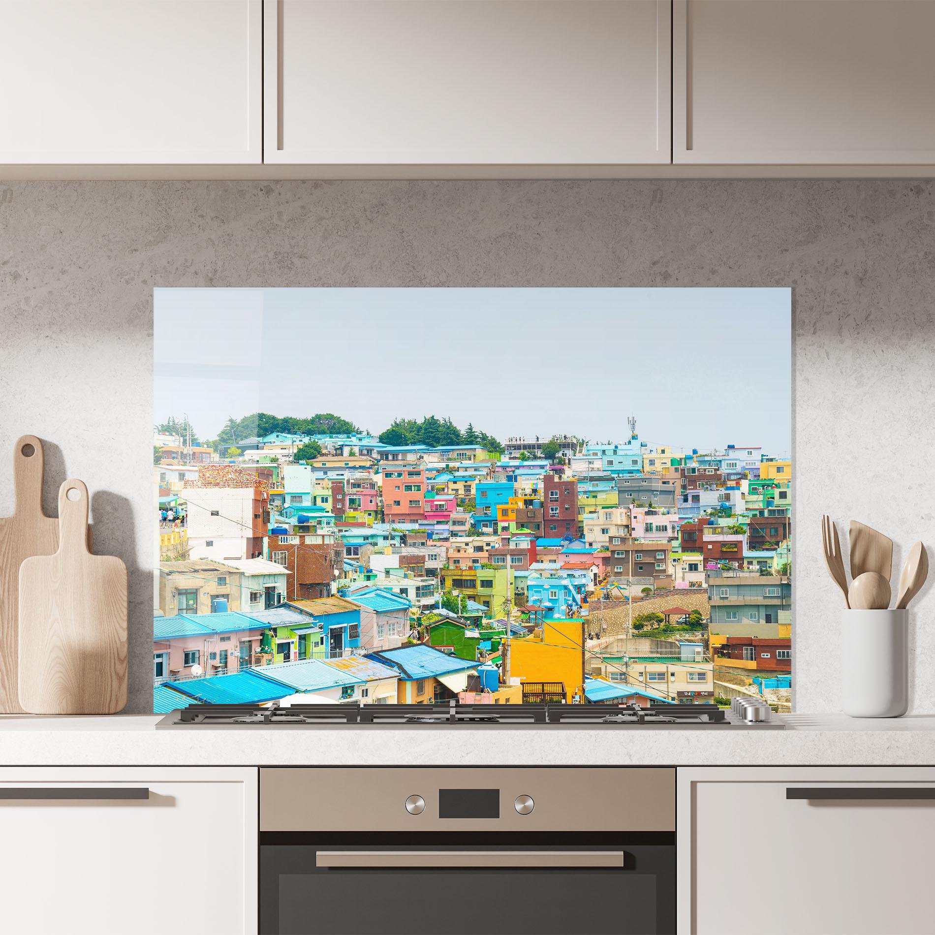 Küchenrückwand Glas Gamcheon Culture mockup 7