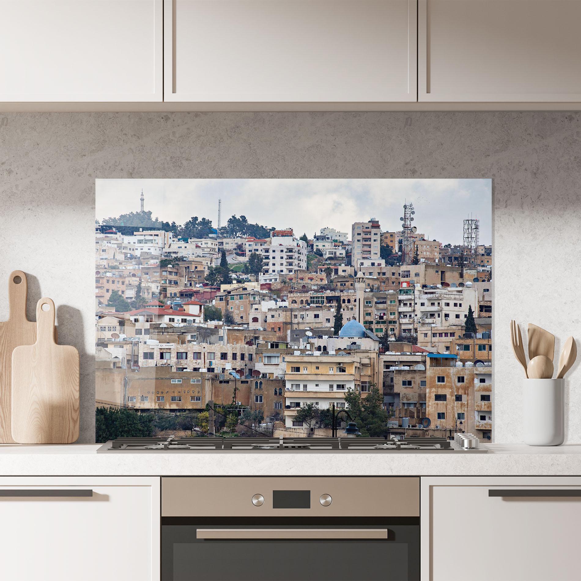 Küchenrückwand Glas Jersh Modern Town mockup 7