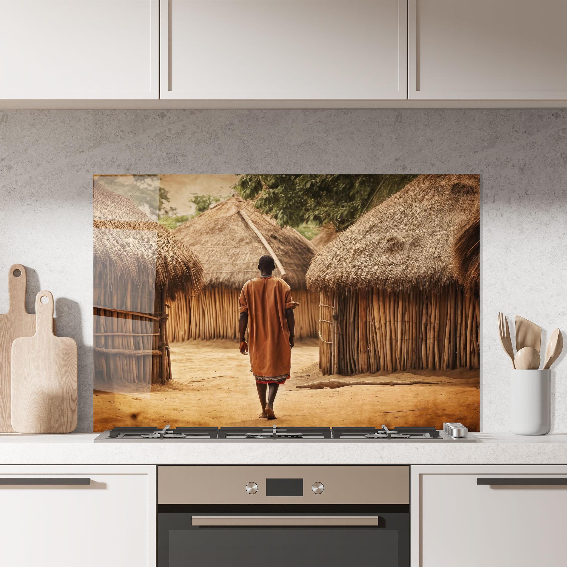 Küchenrückwand Glas Native Strong Man mockup 7