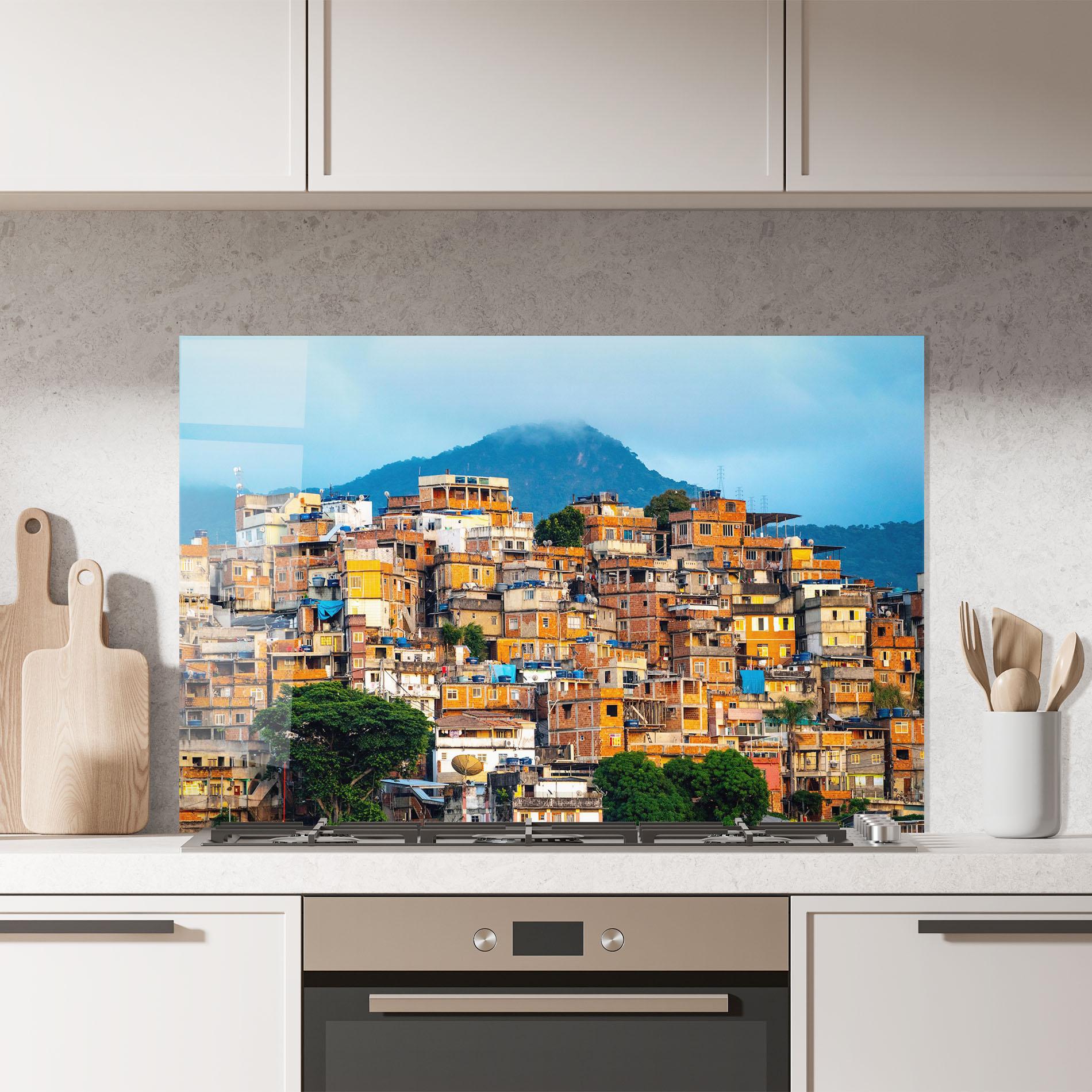 Küchenrückwand Glas Sunset Brazil mockup 7