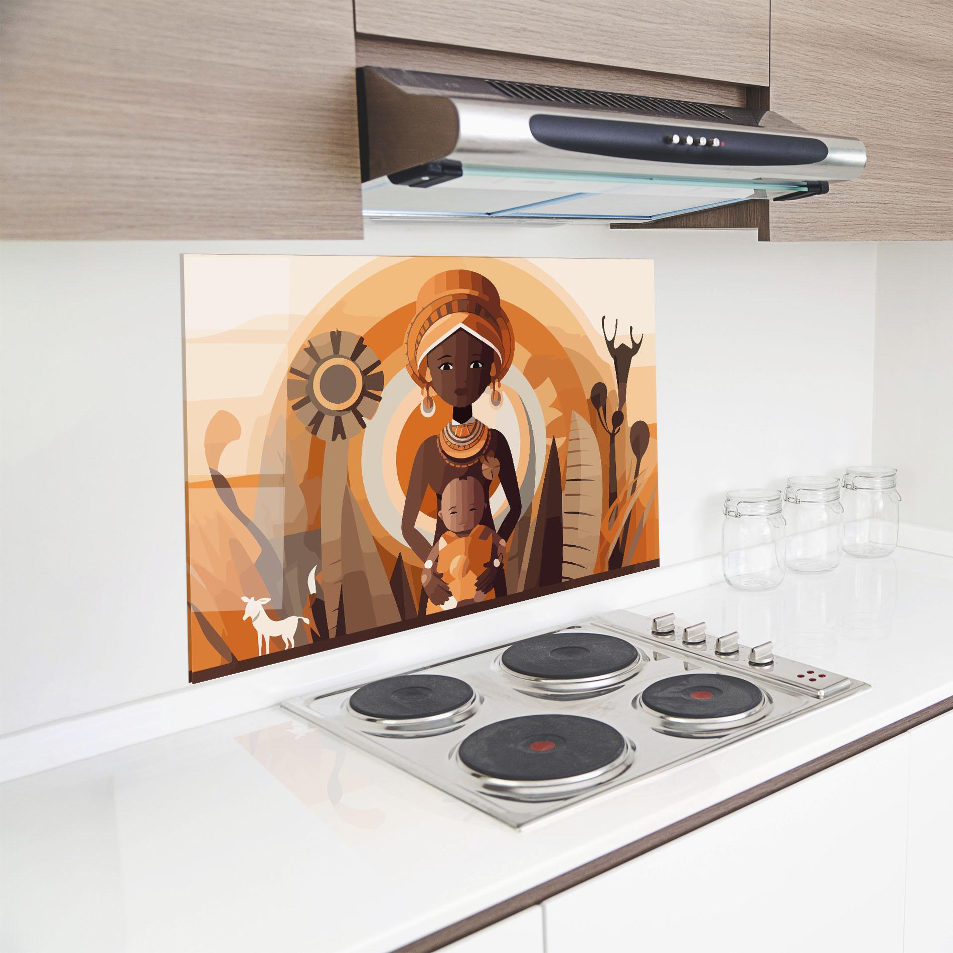 Küchenrückwand Glas African Baby mockup 8