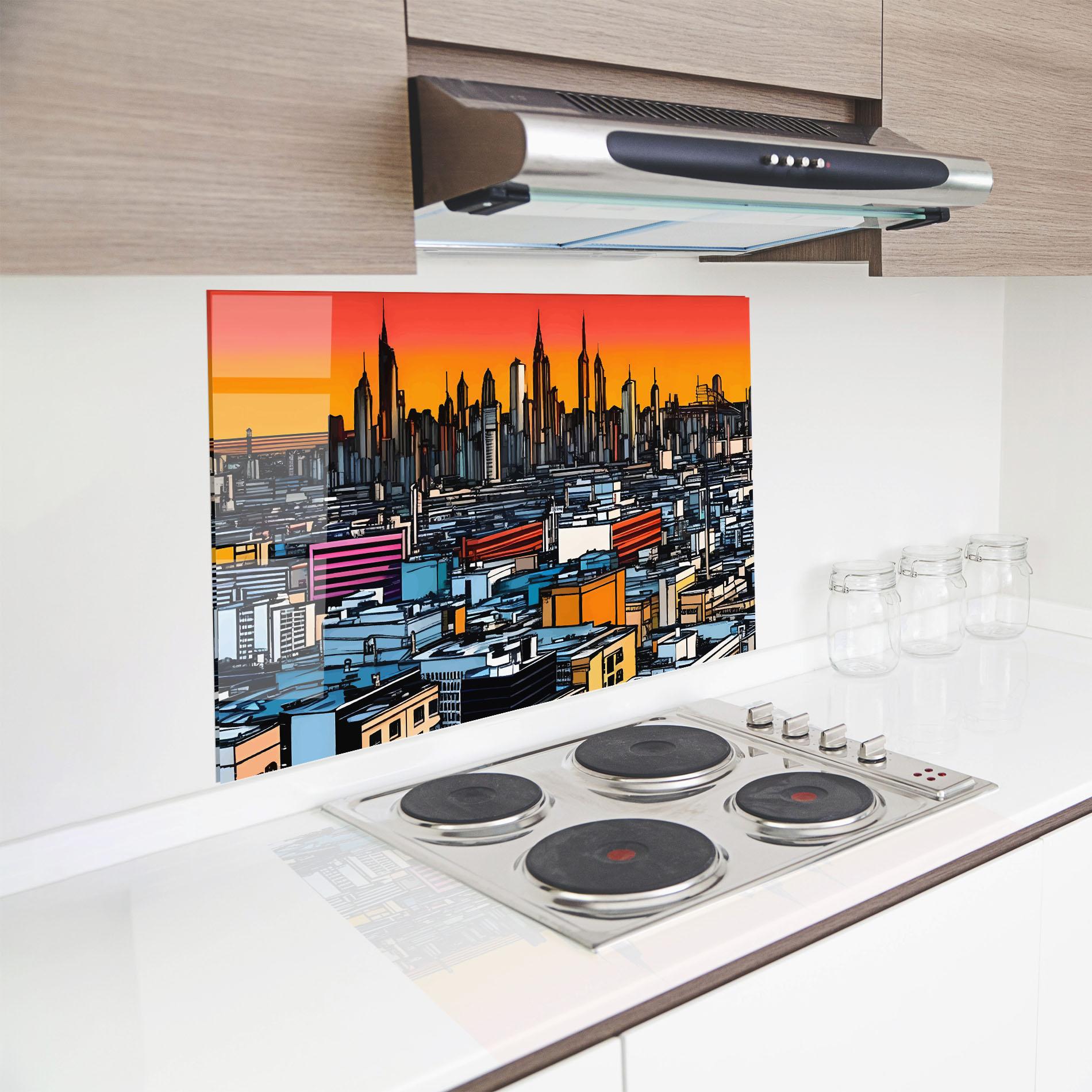 Küchenrückwand Glas African Skyline mockup 8