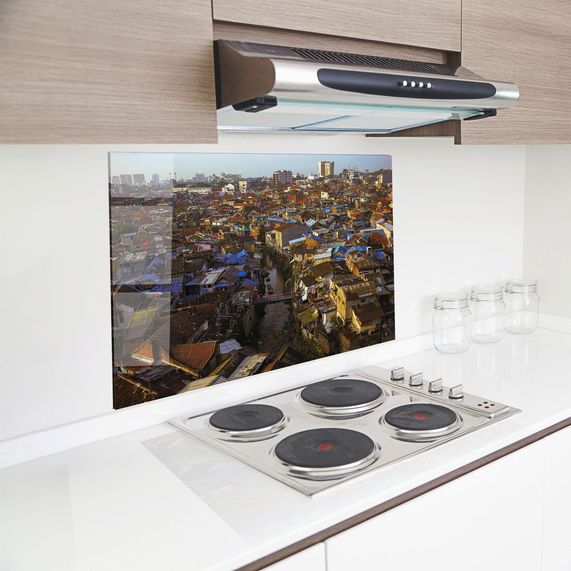 Küchenrückwand Glas Bandung Golden Hour mockup 8