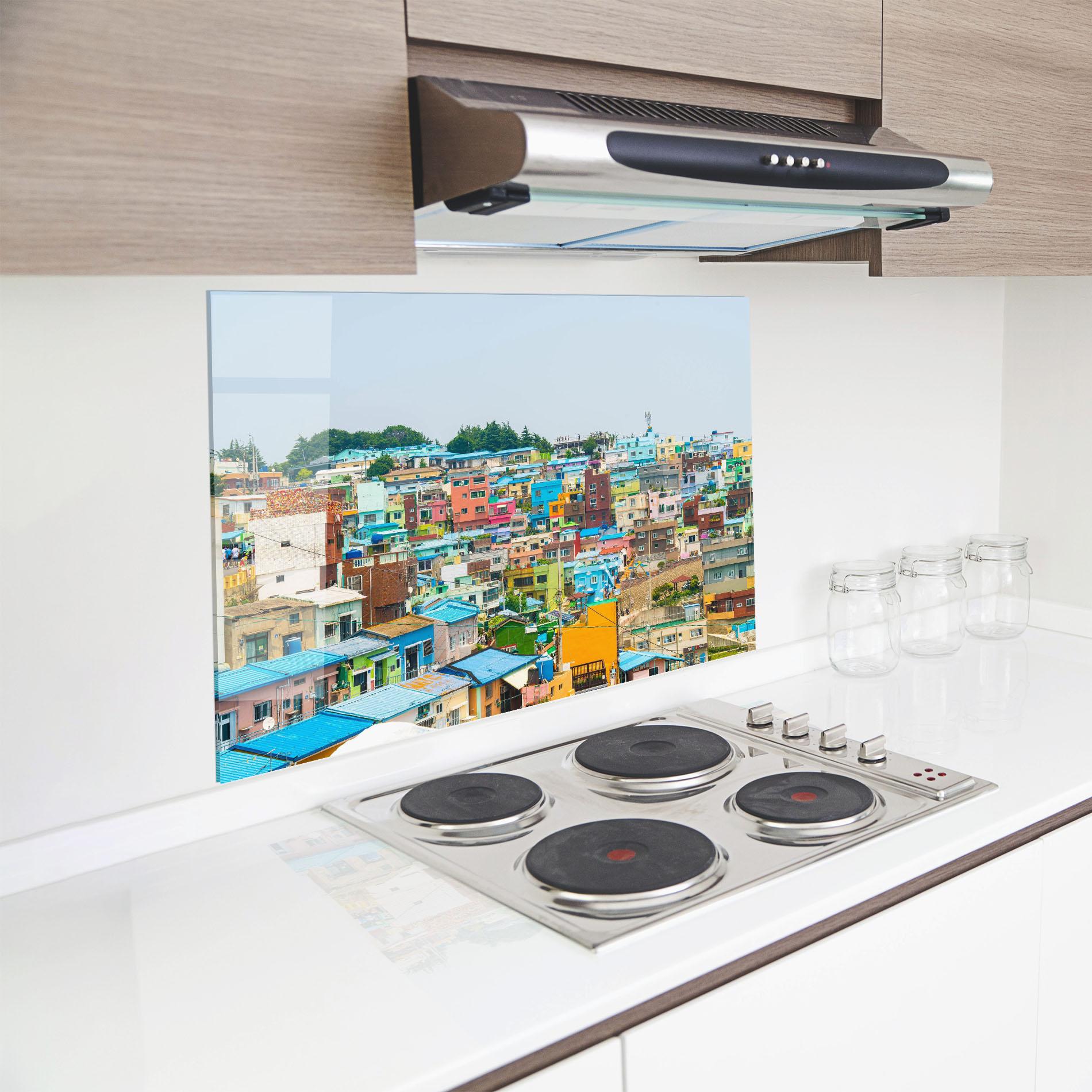 Küchenrückwand Glas Gamcheon Culture mockup 8