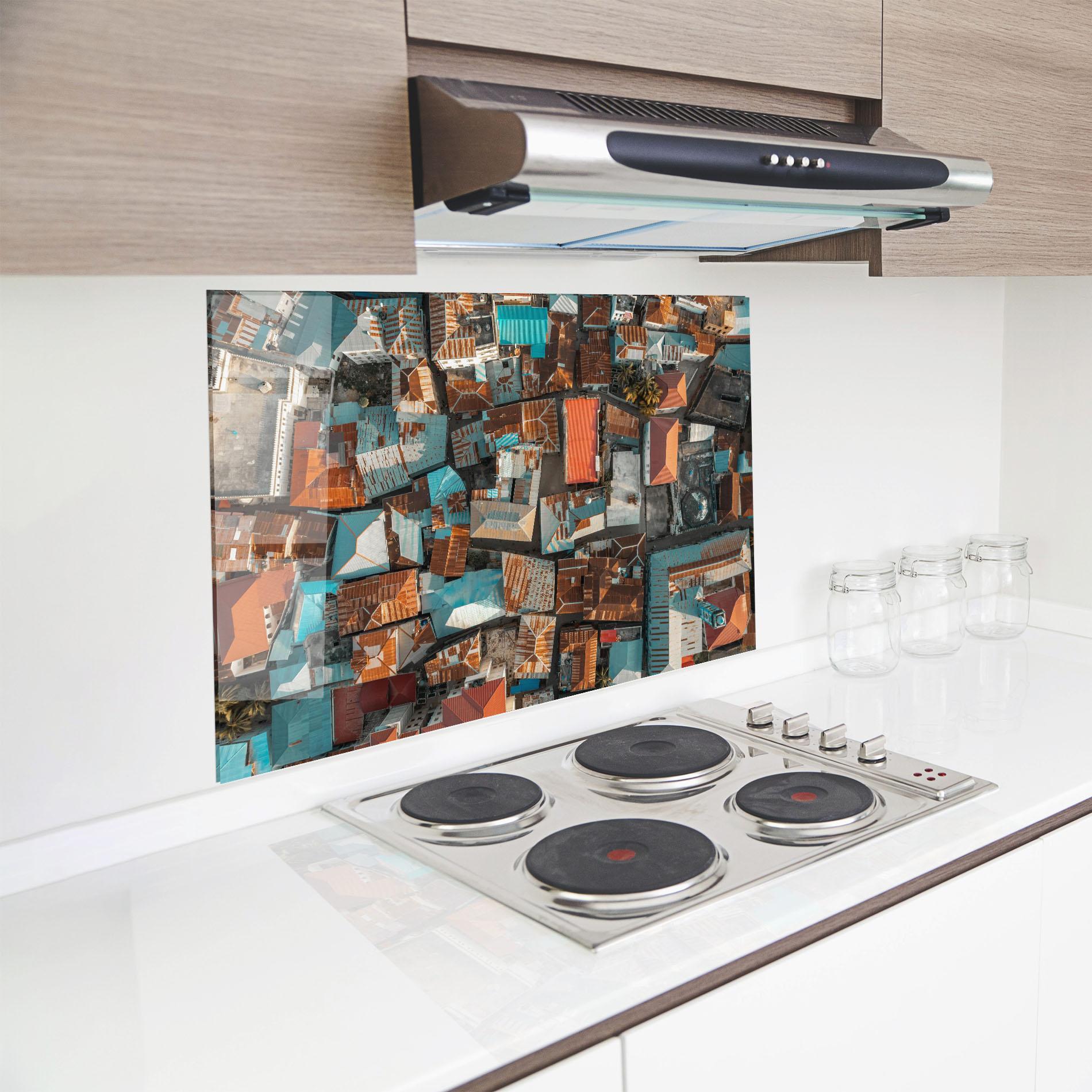 Küchenrückwand Glas Island Tanzania mockup 8
