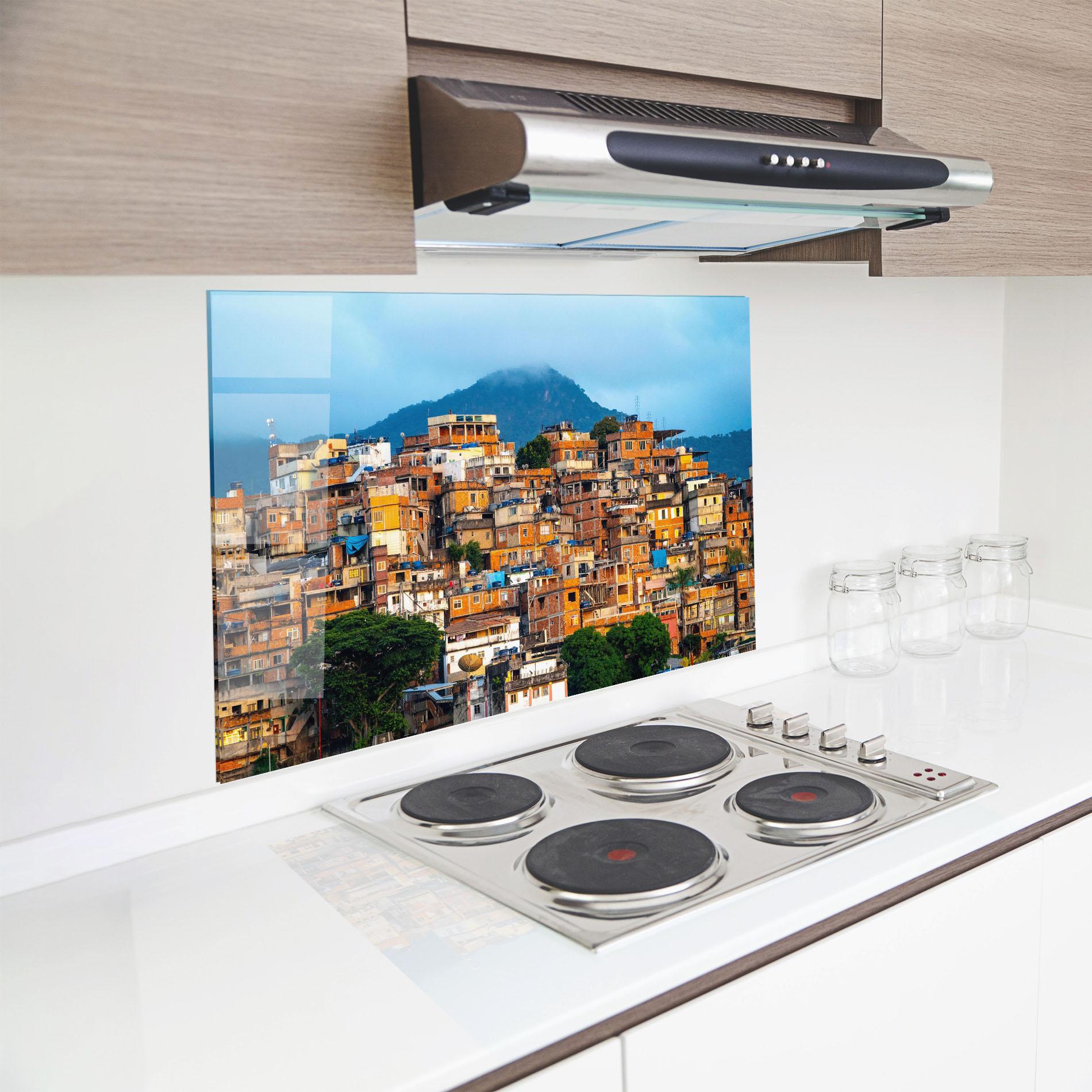 Küchenrückwand Glas Sunset Brazil mockup 8
