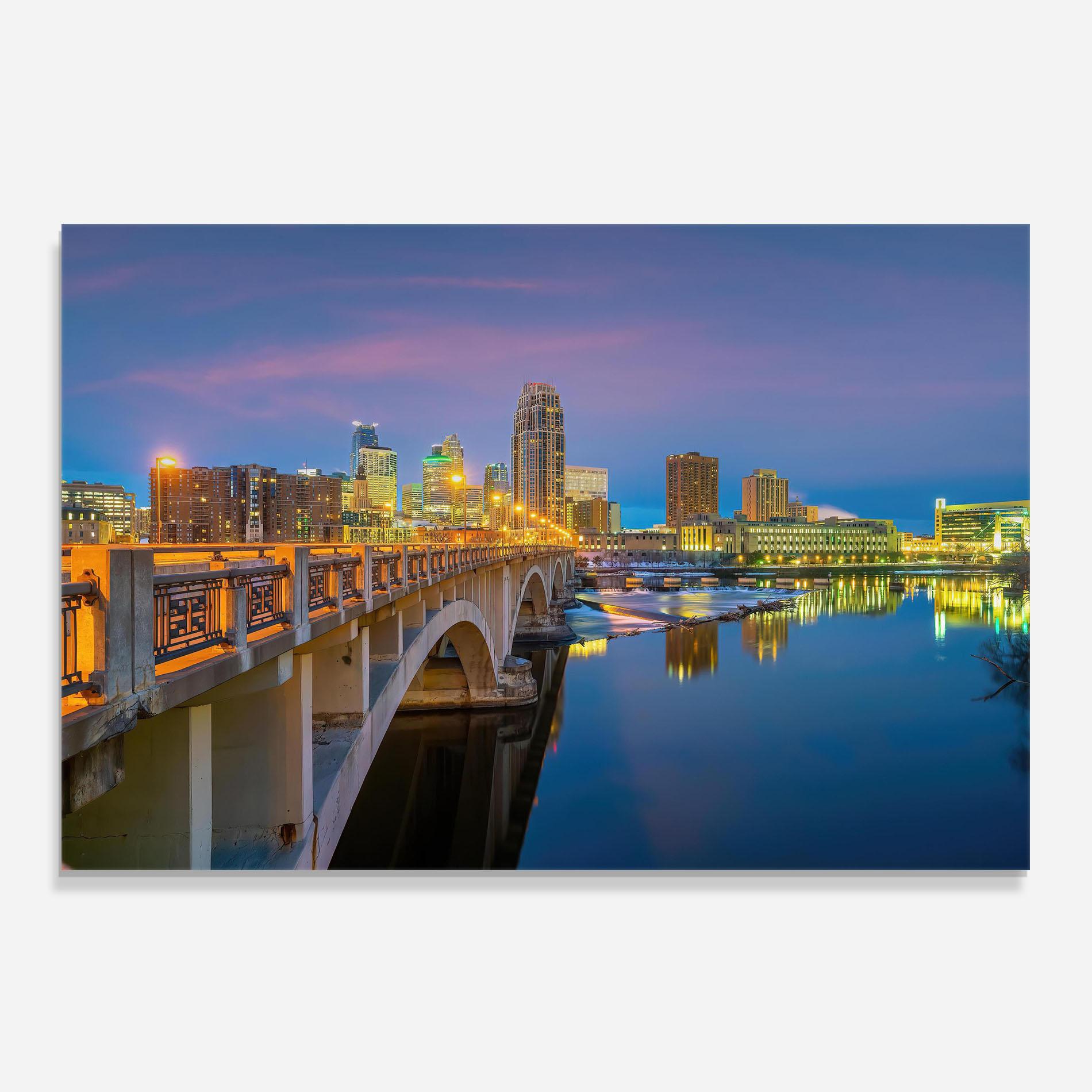 Küchenrückwand Glas Downtown City Skyline mockup 0