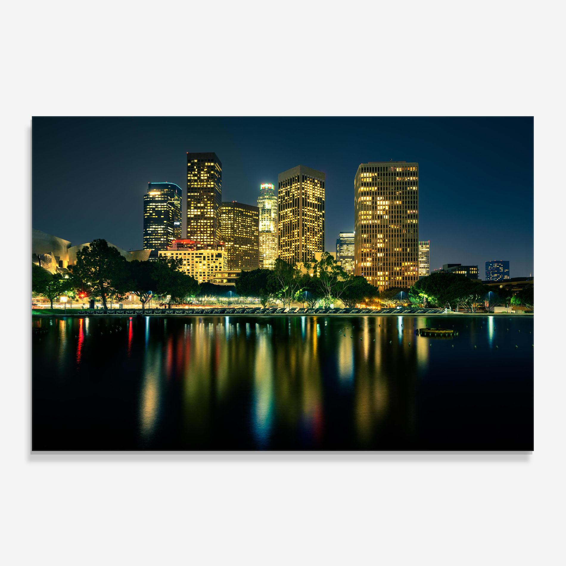 Küchenrückwand Glas Los Angeles Night mockup 0