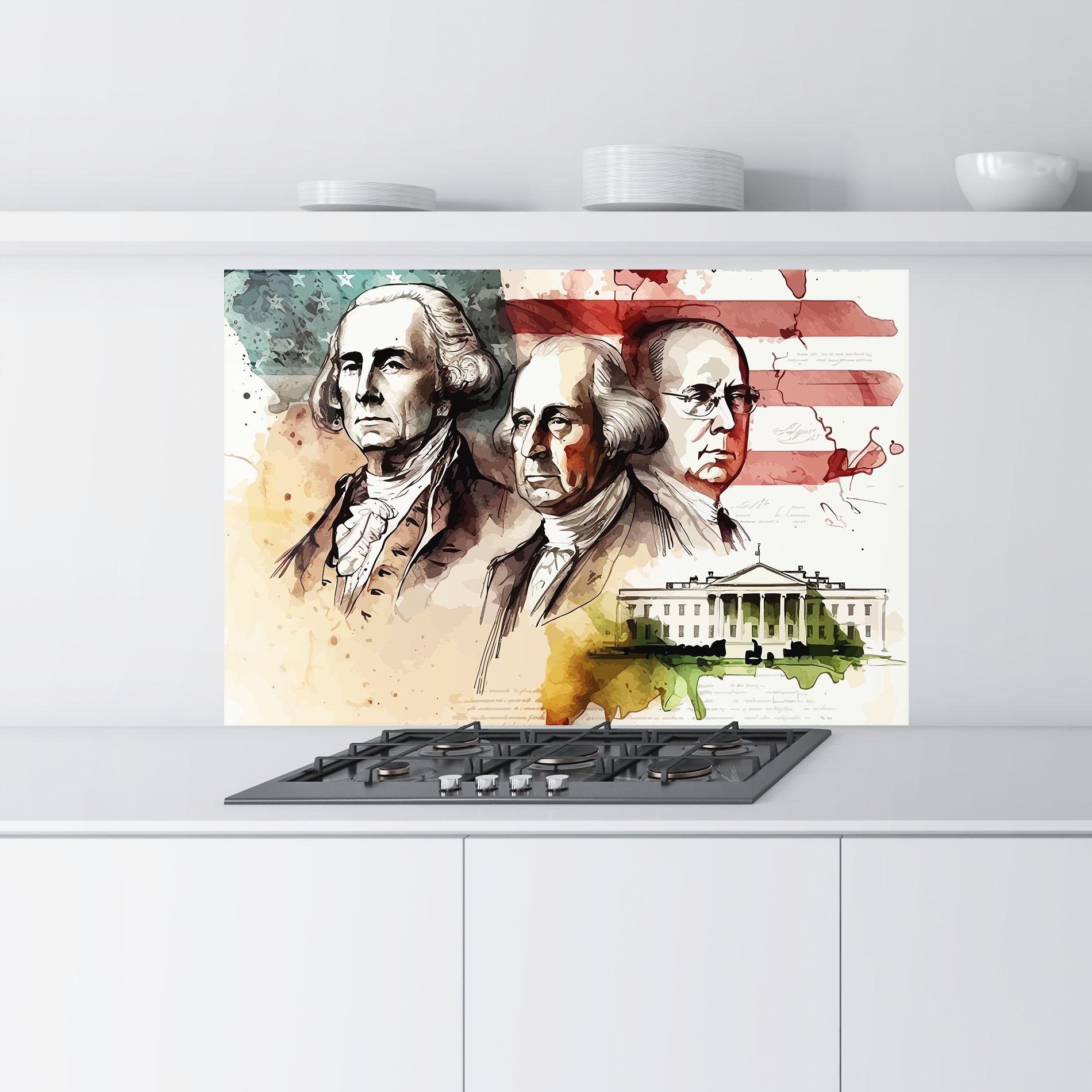 Küchenrückwand Glas American Art Flag mockup 9