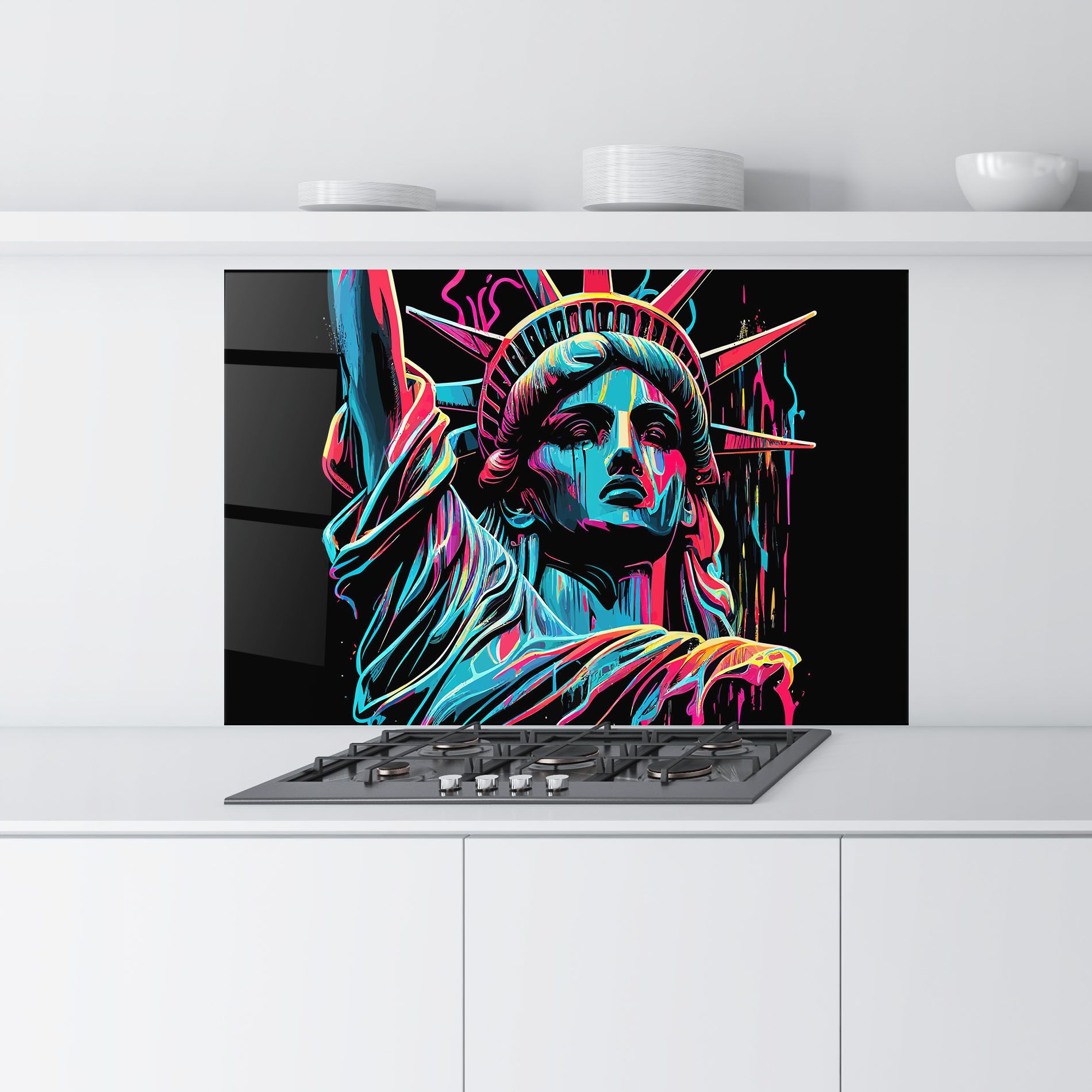 Liberty Colorful Statue mockup 9