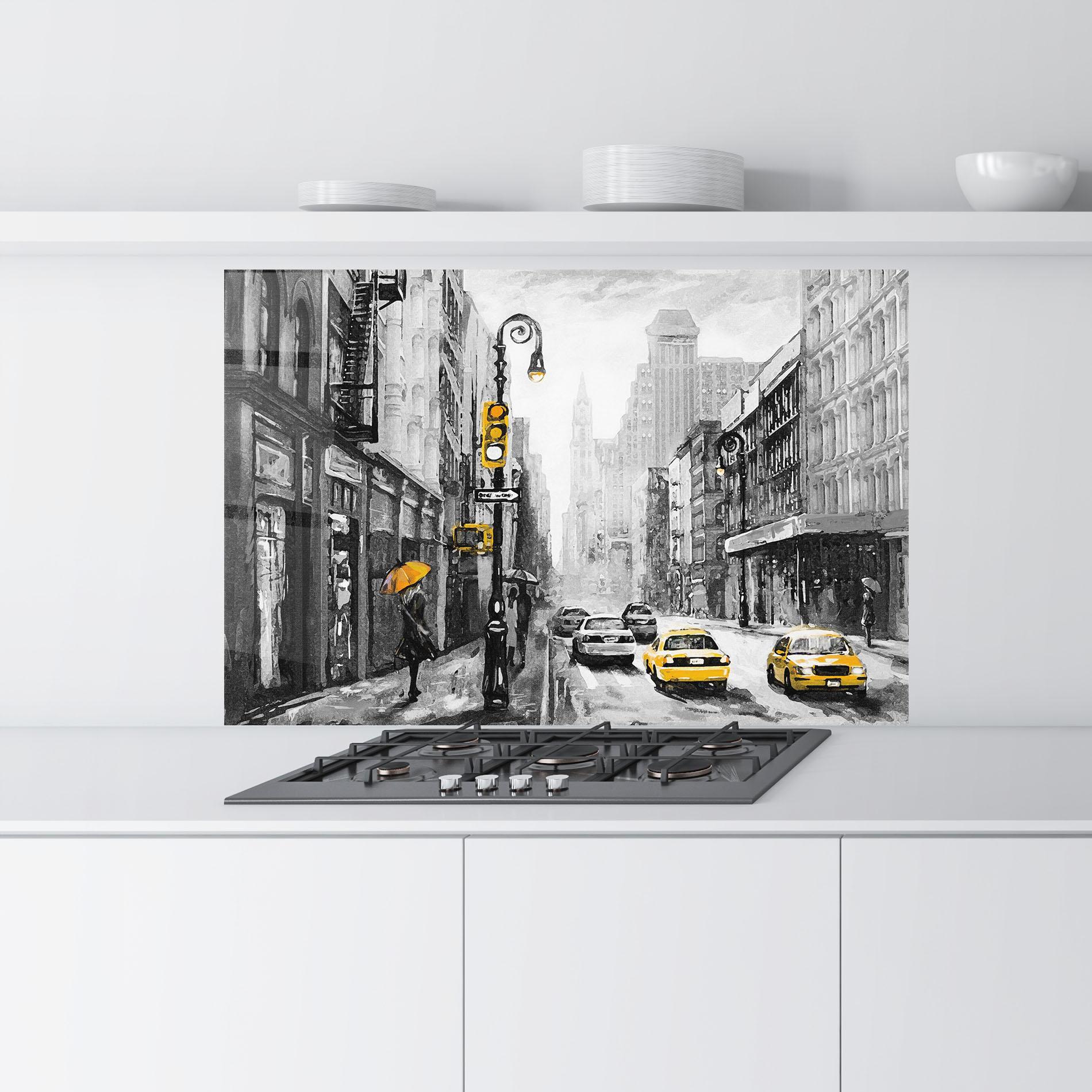 Küchenrückwand Glas New York Shades mockup 9