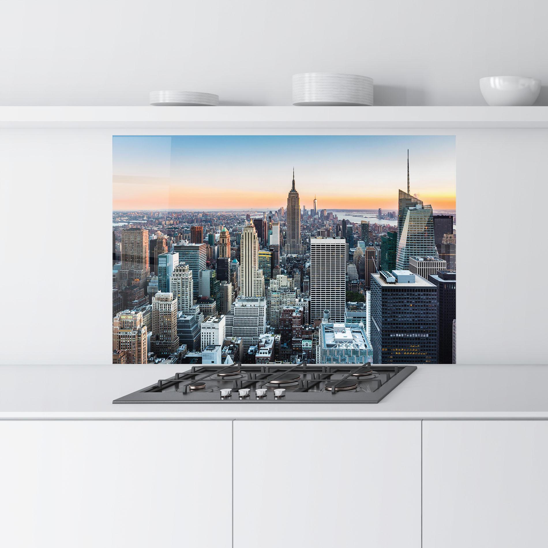Küchenrückwand Glas New York Skyline mockup 9