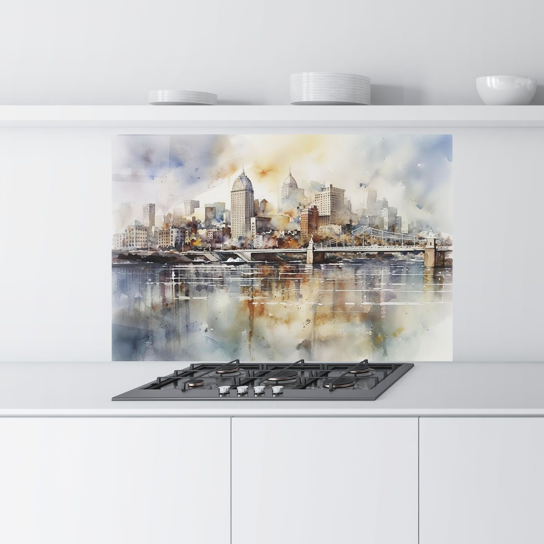 Watercolor Skyline mockup 9