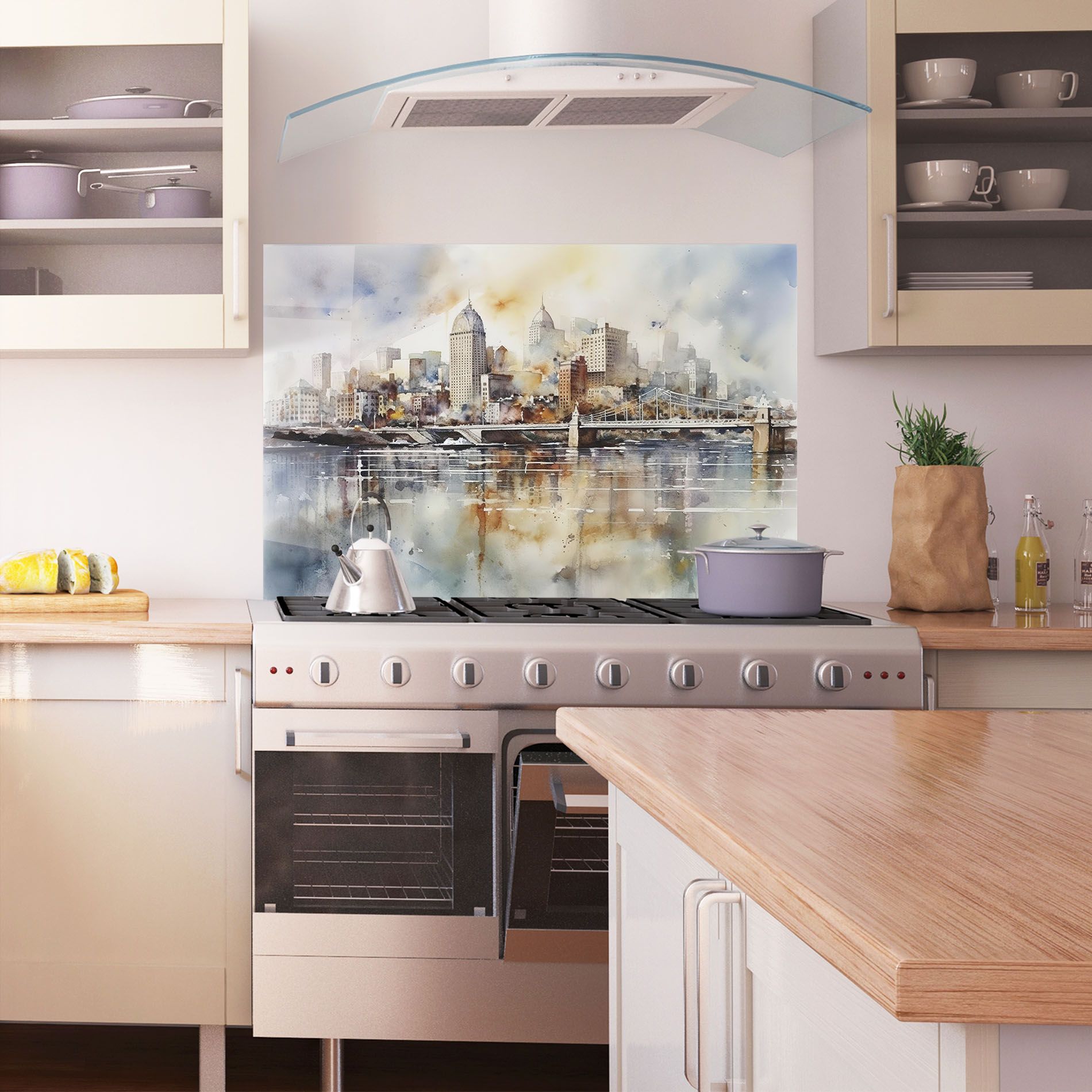 Watercolor Skyline mockup 1