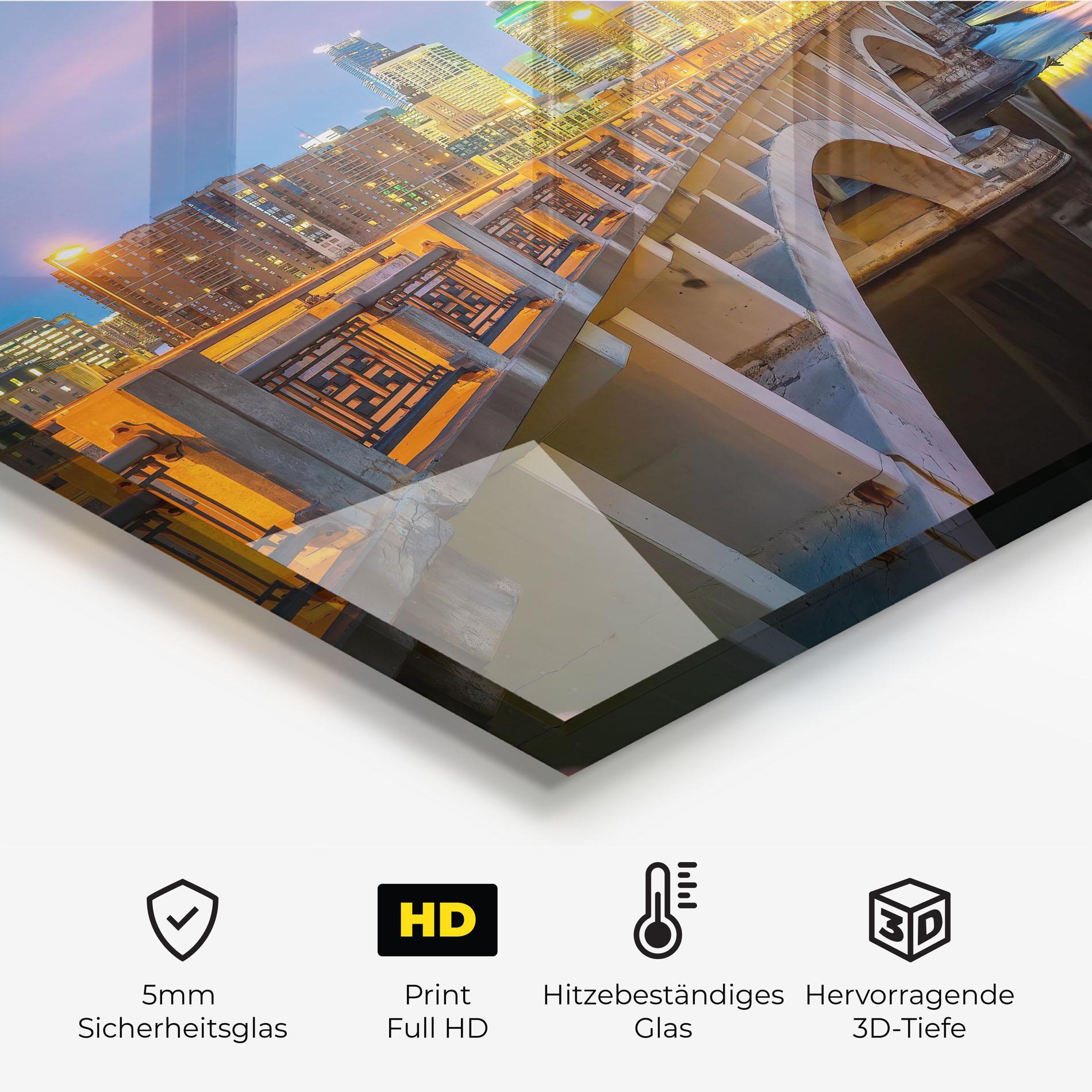 Küchenrückwand Glas Downtown City Skyline mockup 2