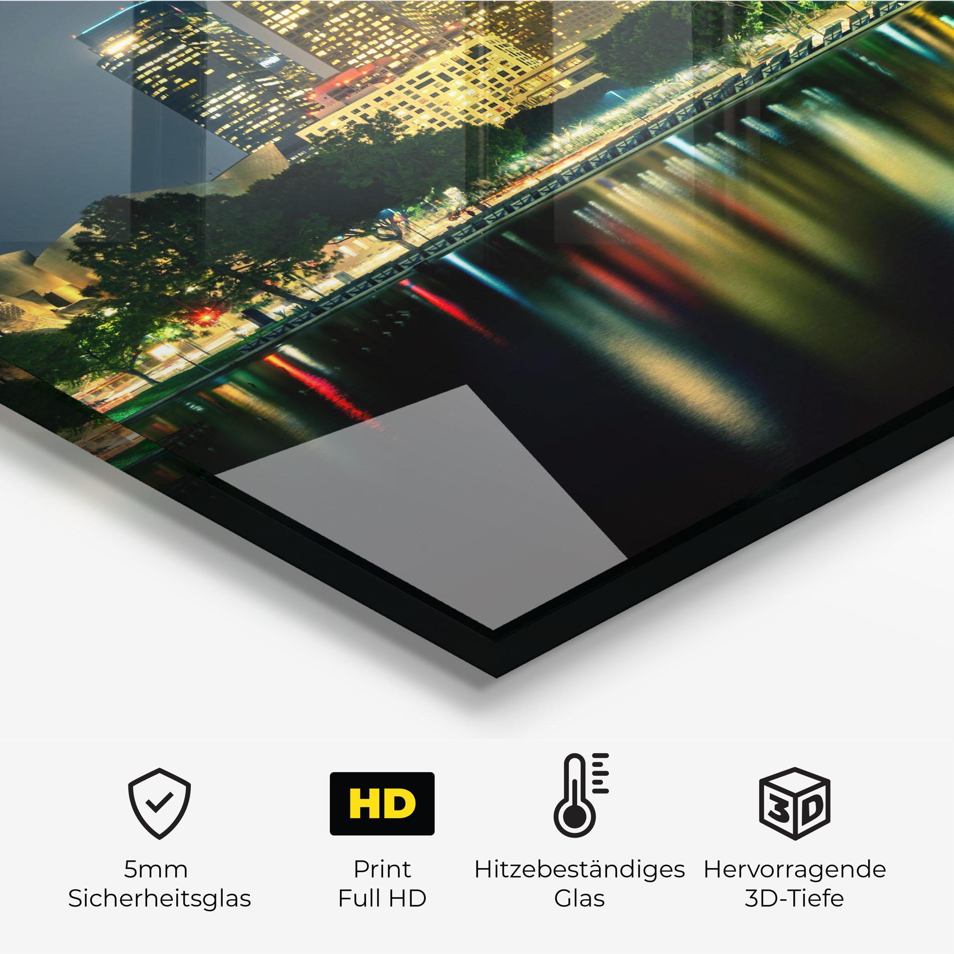 Küchenrückwand Glas Los Angeles Night mockup 2