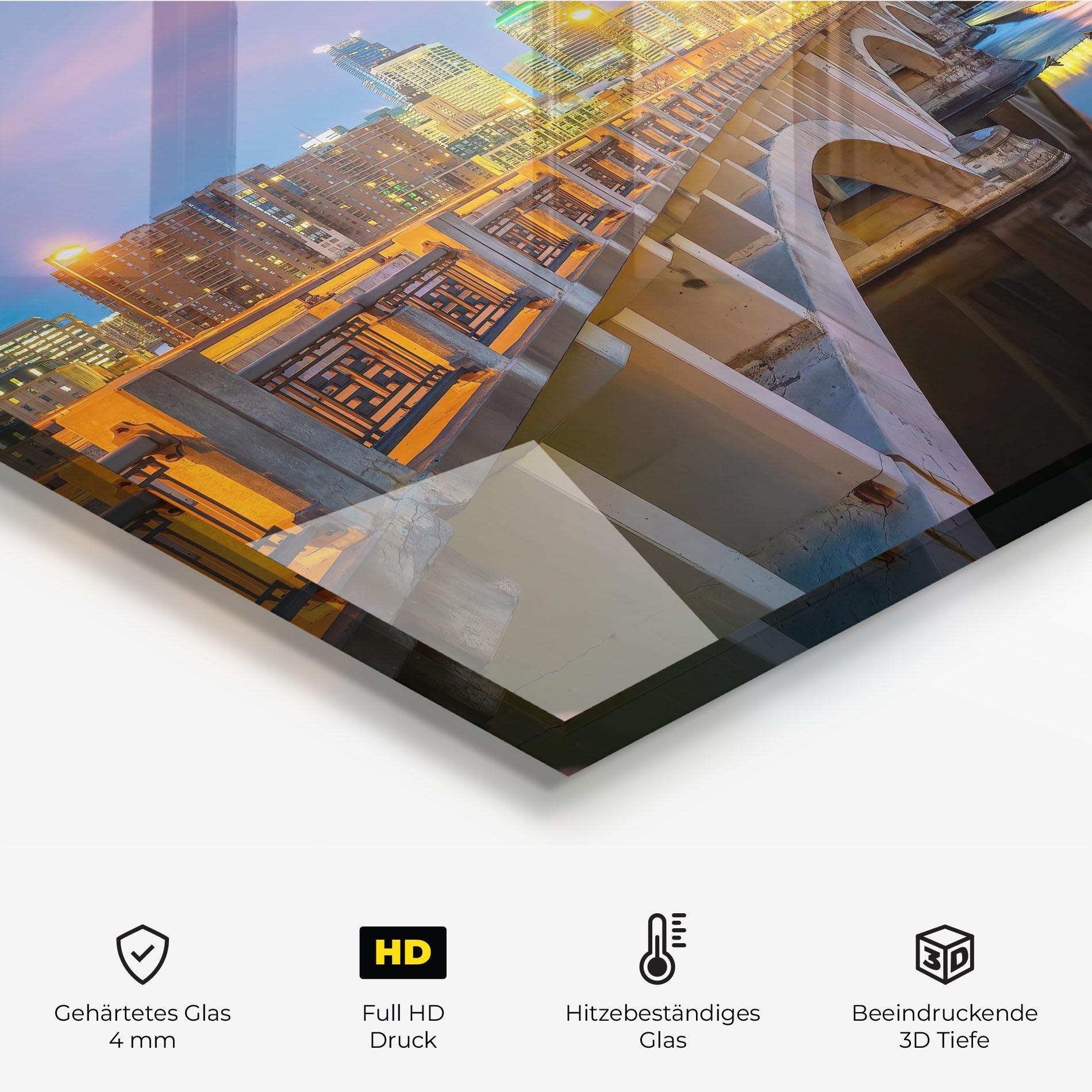 Küchenrückwand Glas Downtown City Skyline mockup 2