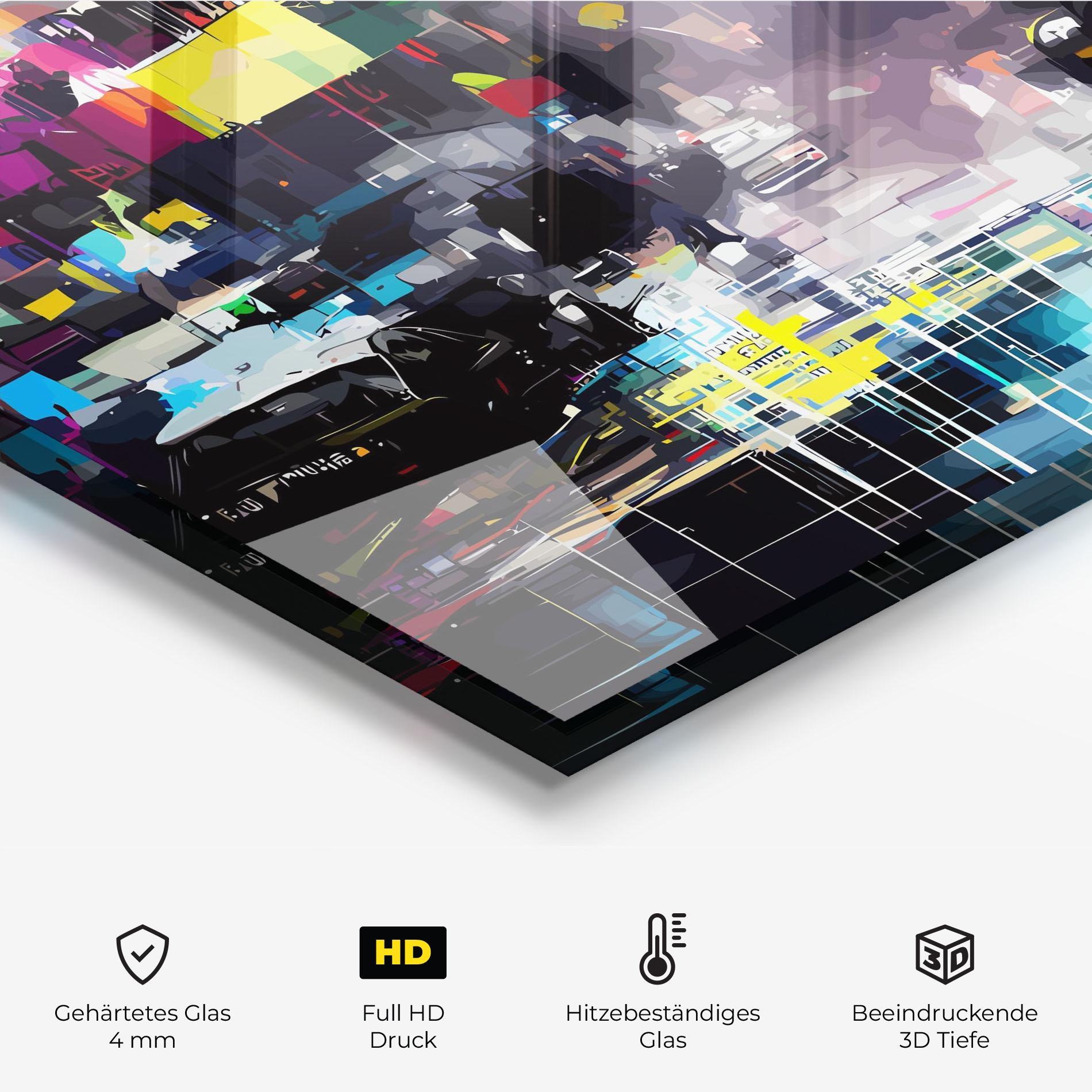 Küchenrückwand Glas Grunge City Street mockup 2