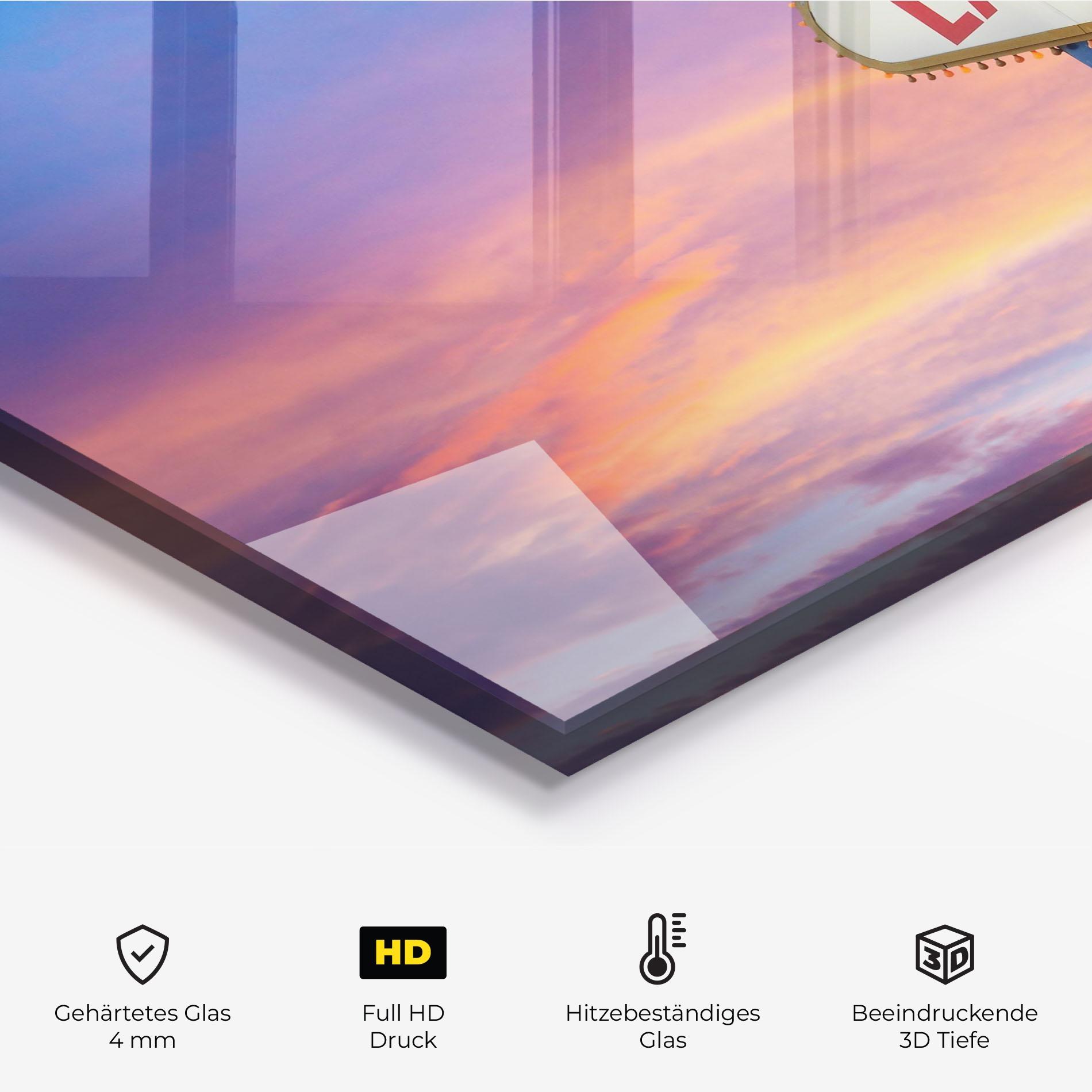 Küchenrückwand Glas Las Vegas Sign mockup 2