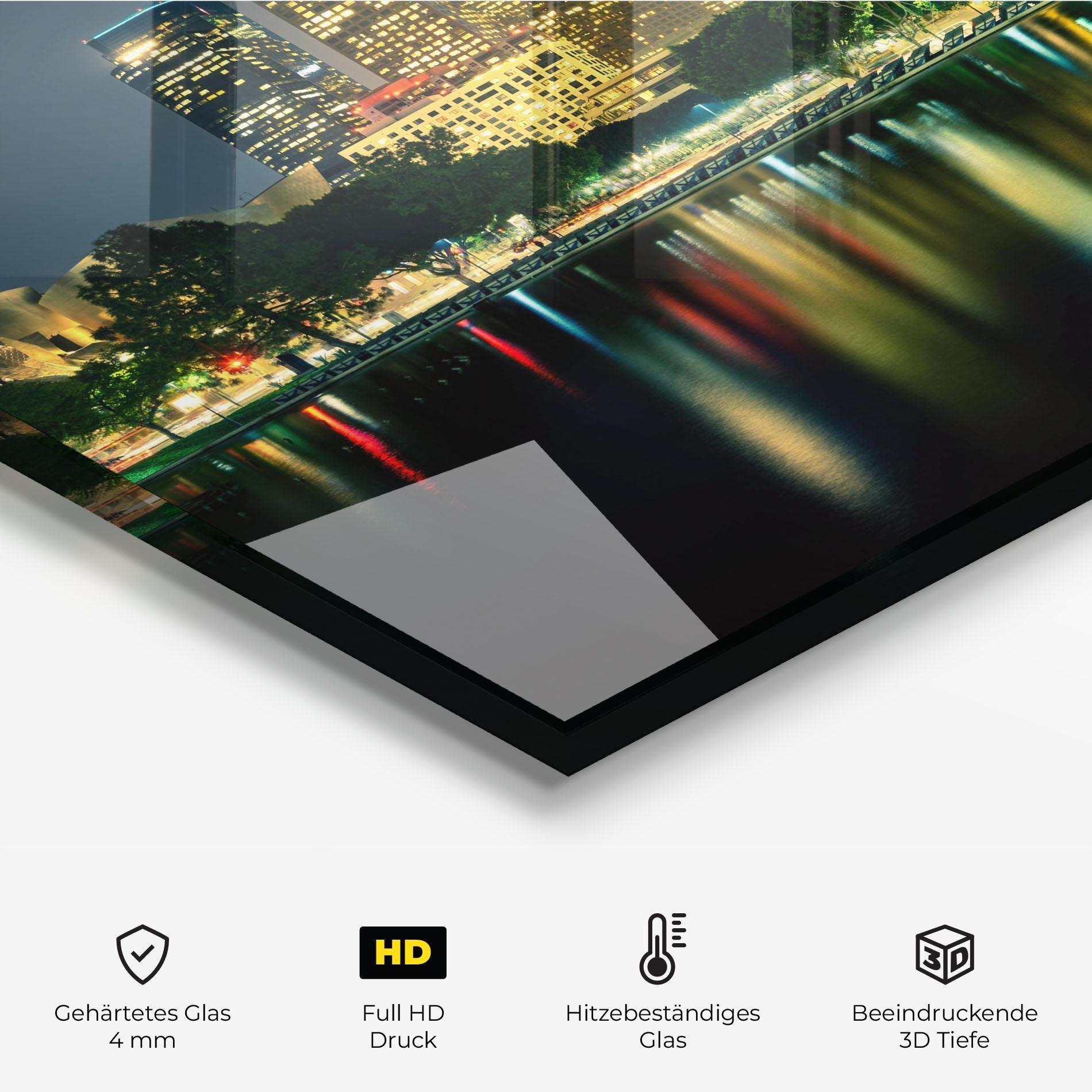 Küchenrückwand Glas Los Angeles Night mockup 2