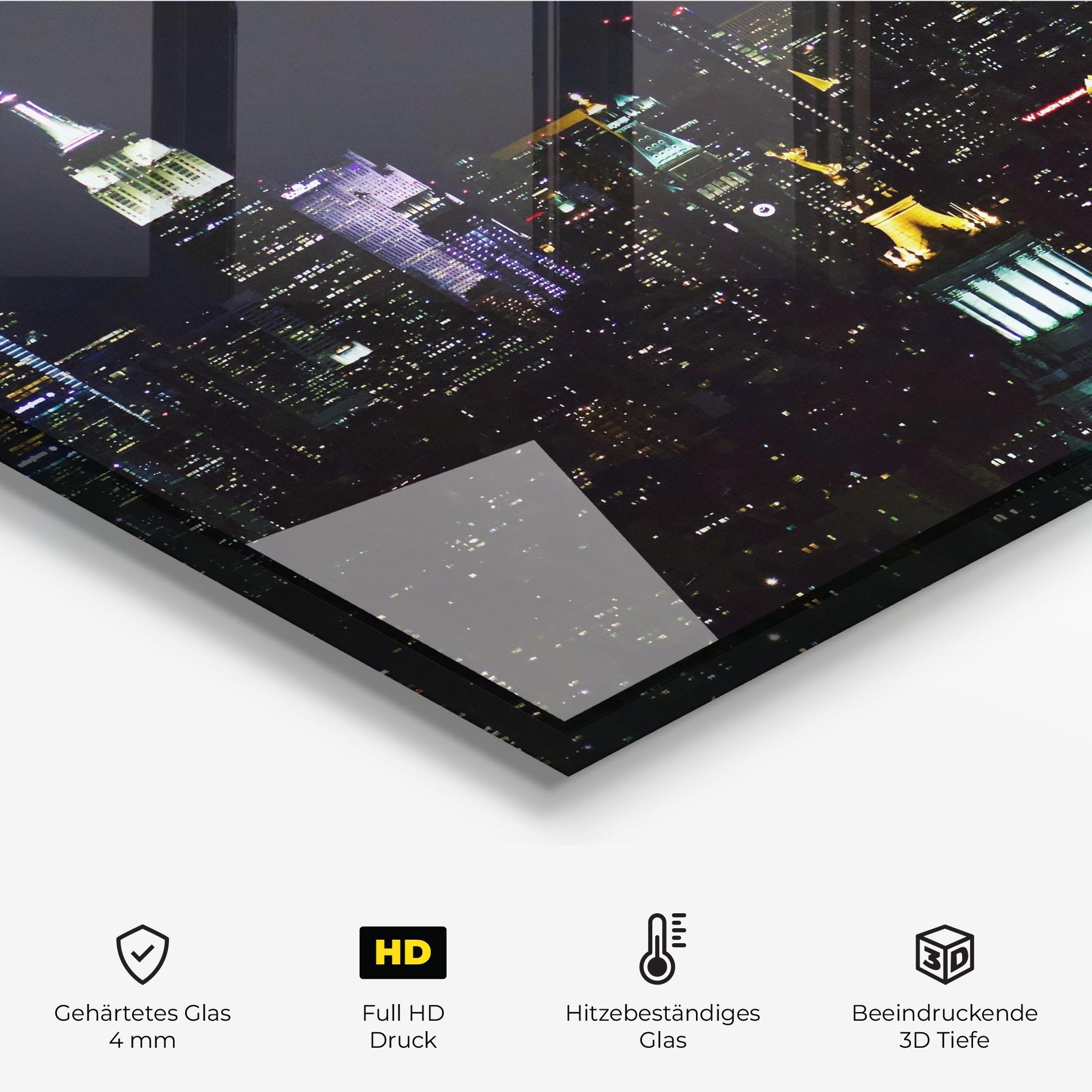 Küchenrückwand Glas Pretty City Night mockup 2