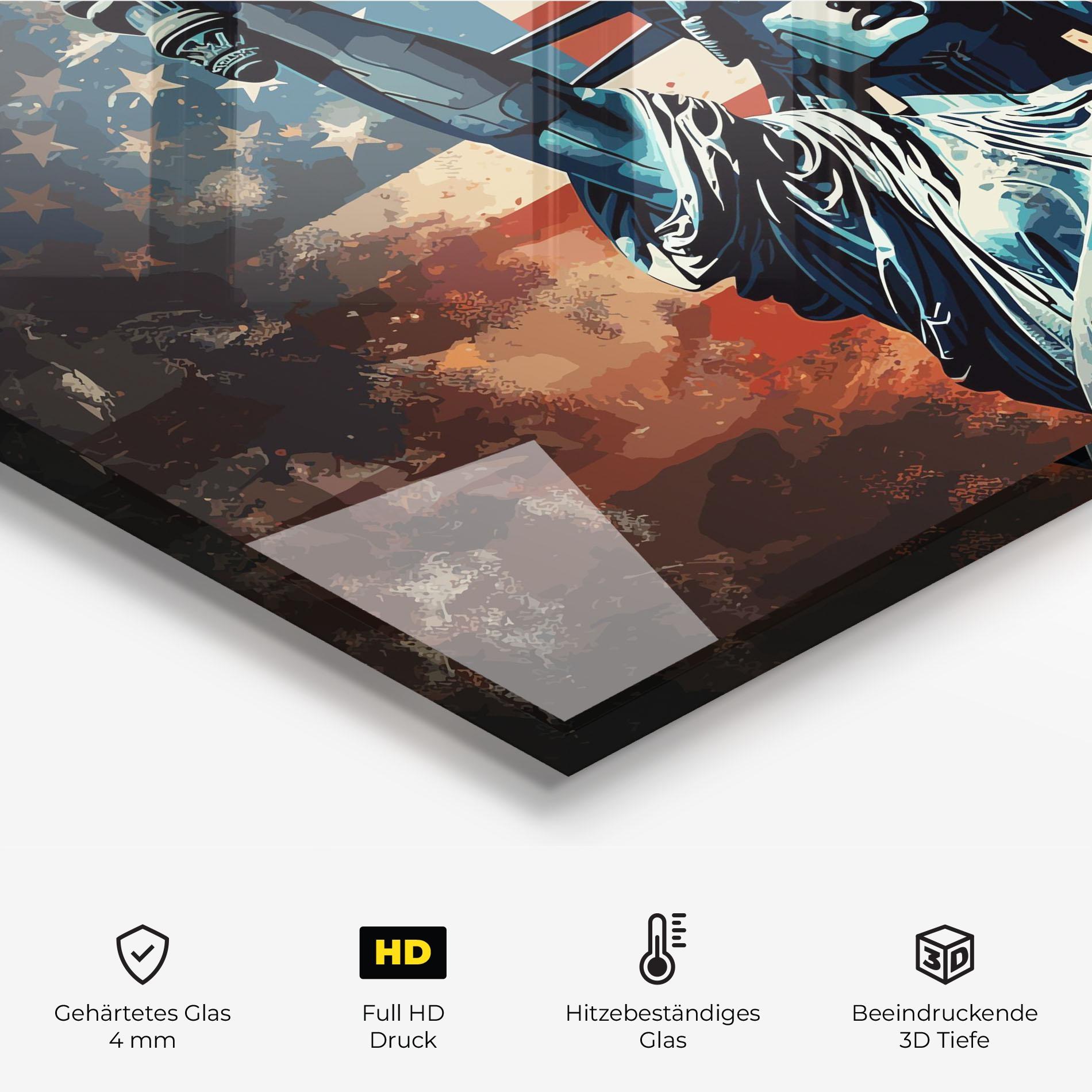 Küchenrückwand Glas United States Art mockup 2