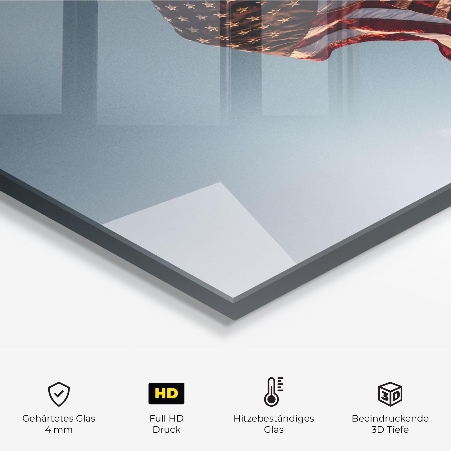 Küchenrückwand Glas Usa Flag mockup 2
