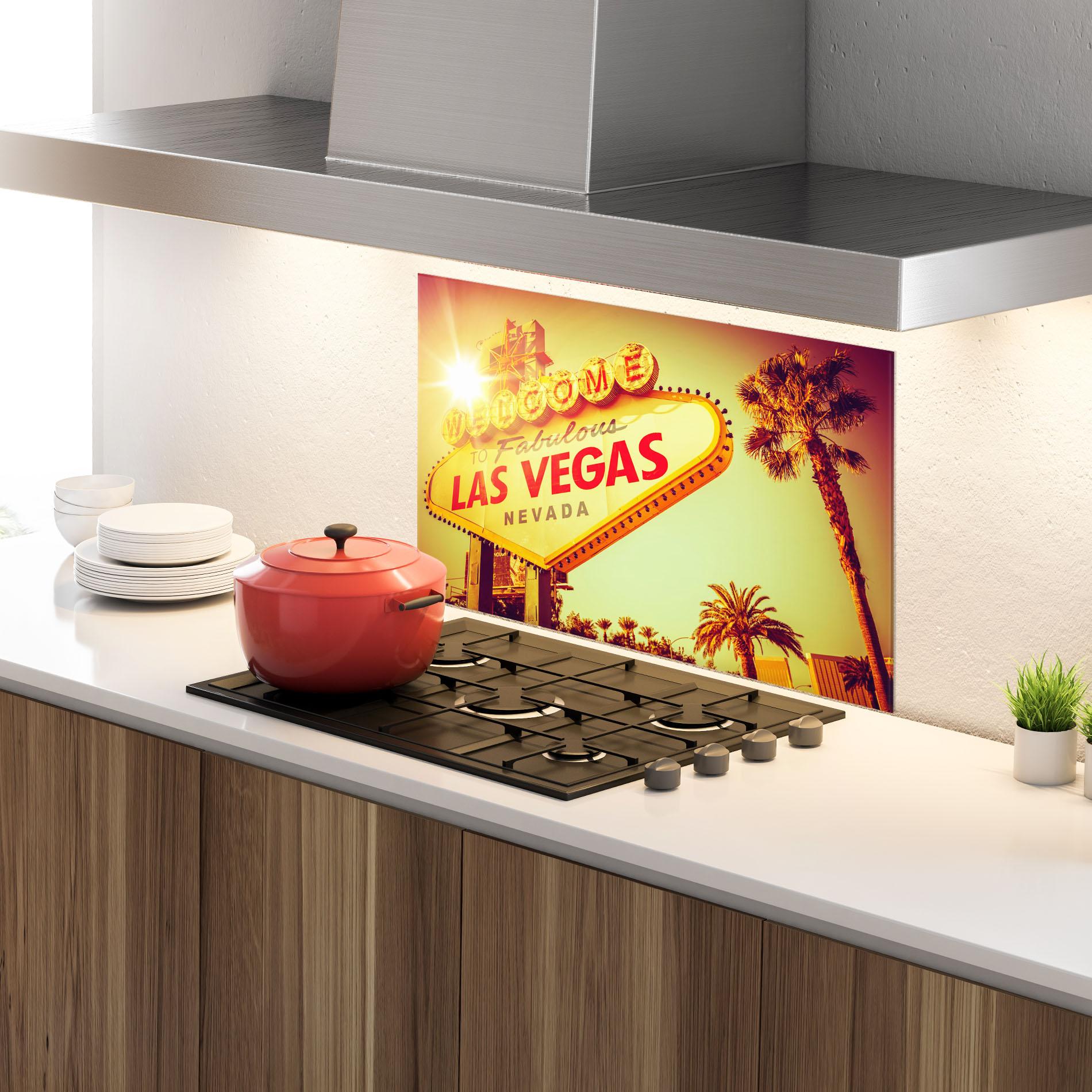 Küchenrückwand Glas Las Vegas Nevada mockup 4